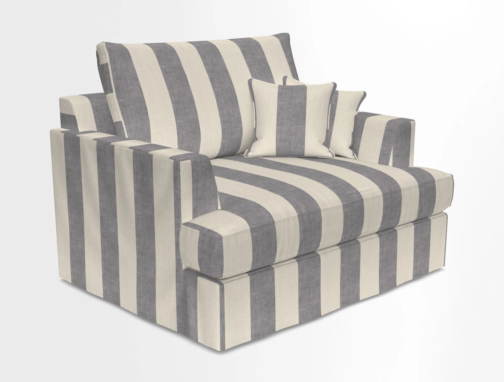 Slingsby Snuggler Fitted Cover Sofa in Two Tone Plain Biscuit.  Loose cover version available