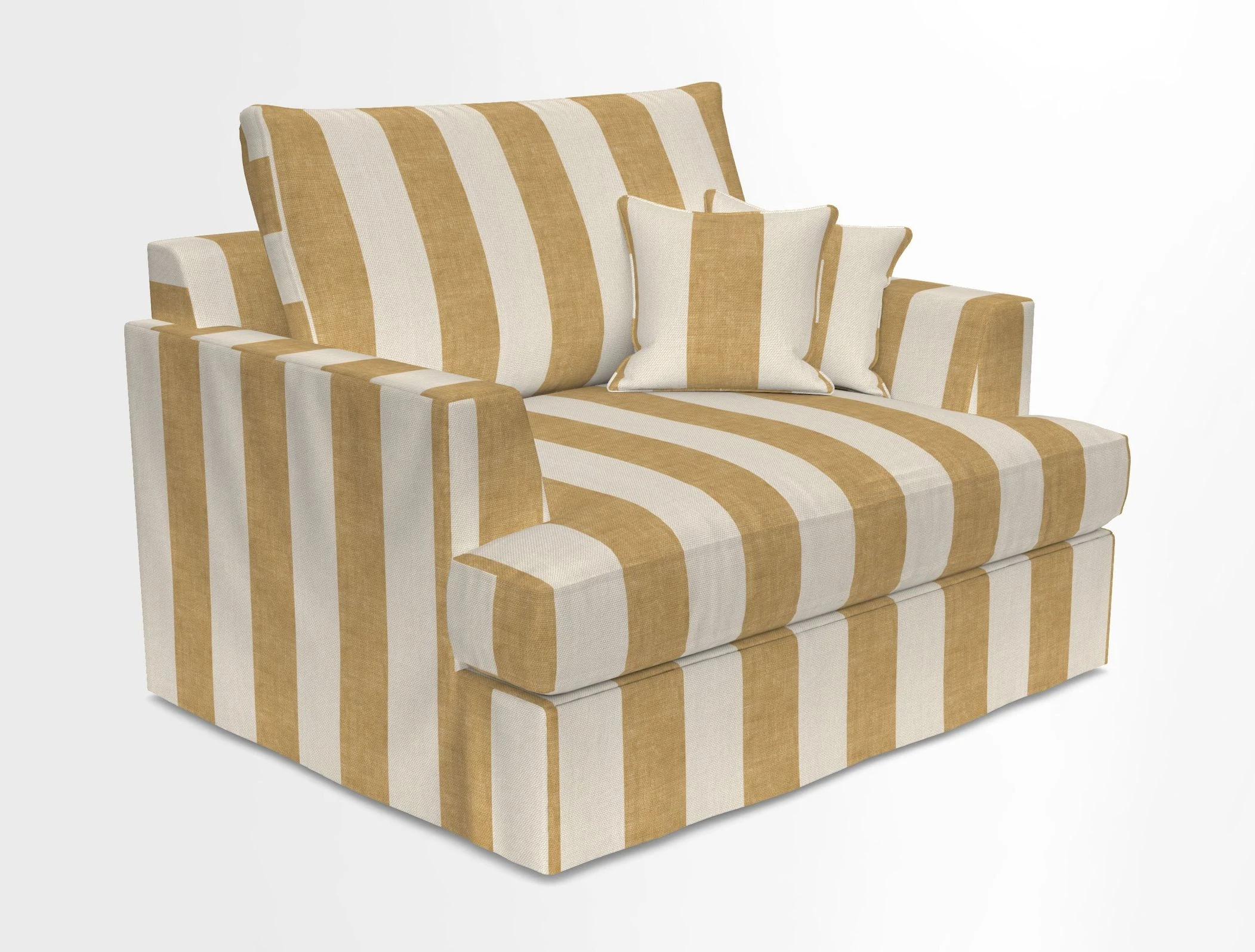 Slingsby Snuggler Fitted Cover Sofa in Two Tone Plain Biscuit.  Loose cover version available