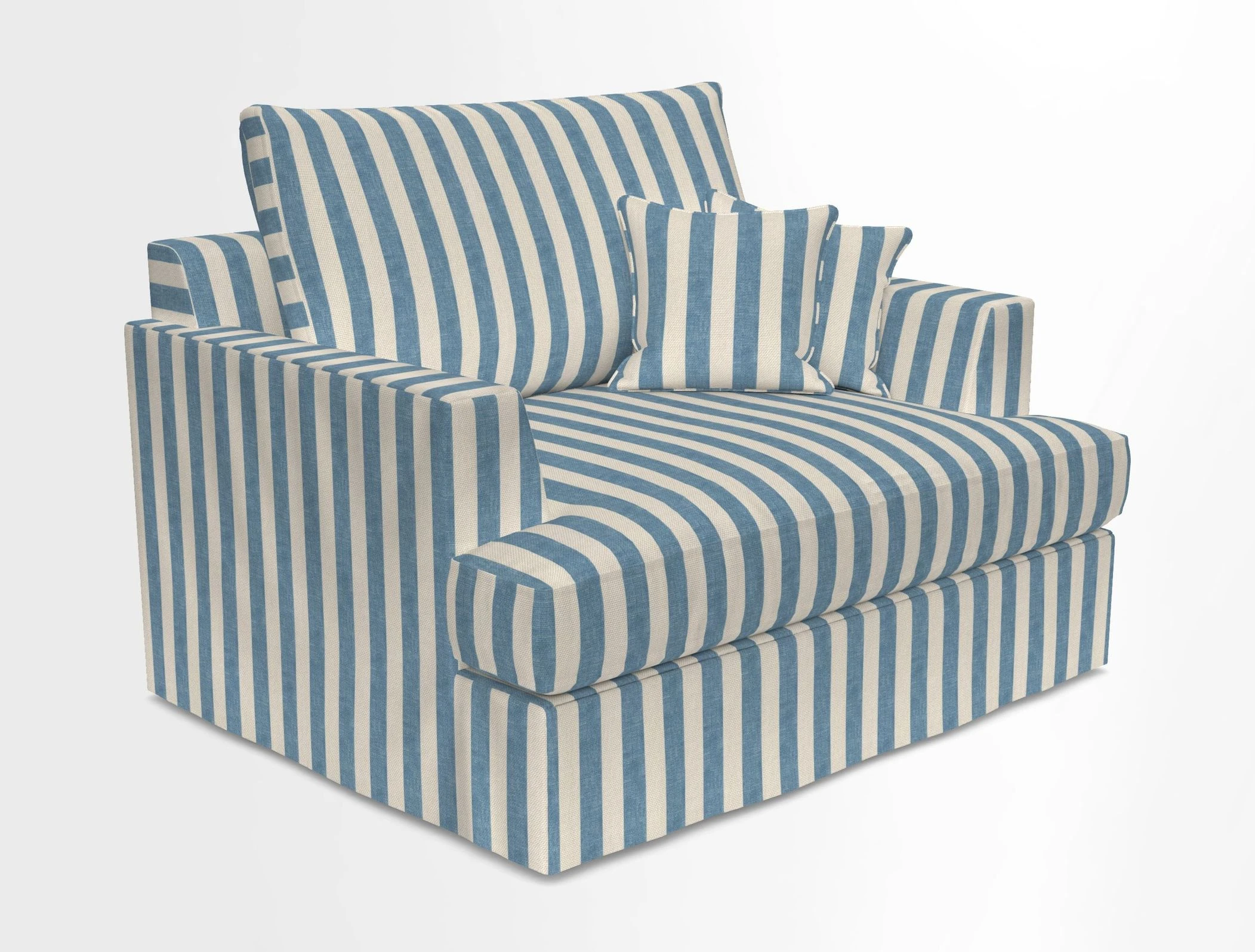 Slingsby Snuggler Fitted Cover Sofa in Two Tone Plain Biscuit.  Loose cover version available