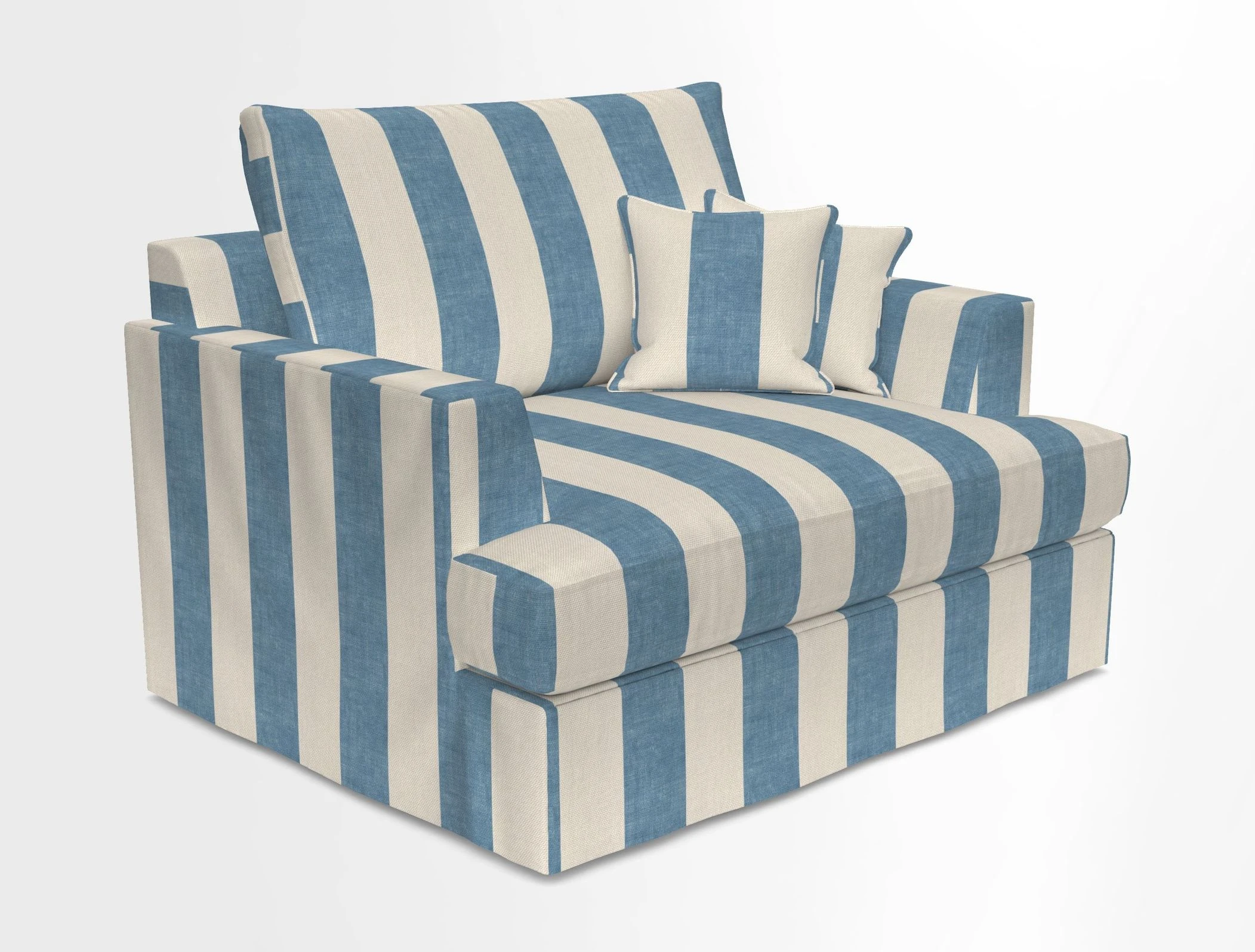 Slingsby Snuggler Fitted Cover Sofa in Two Tone Plain Biscuit.  Loose cover version available
