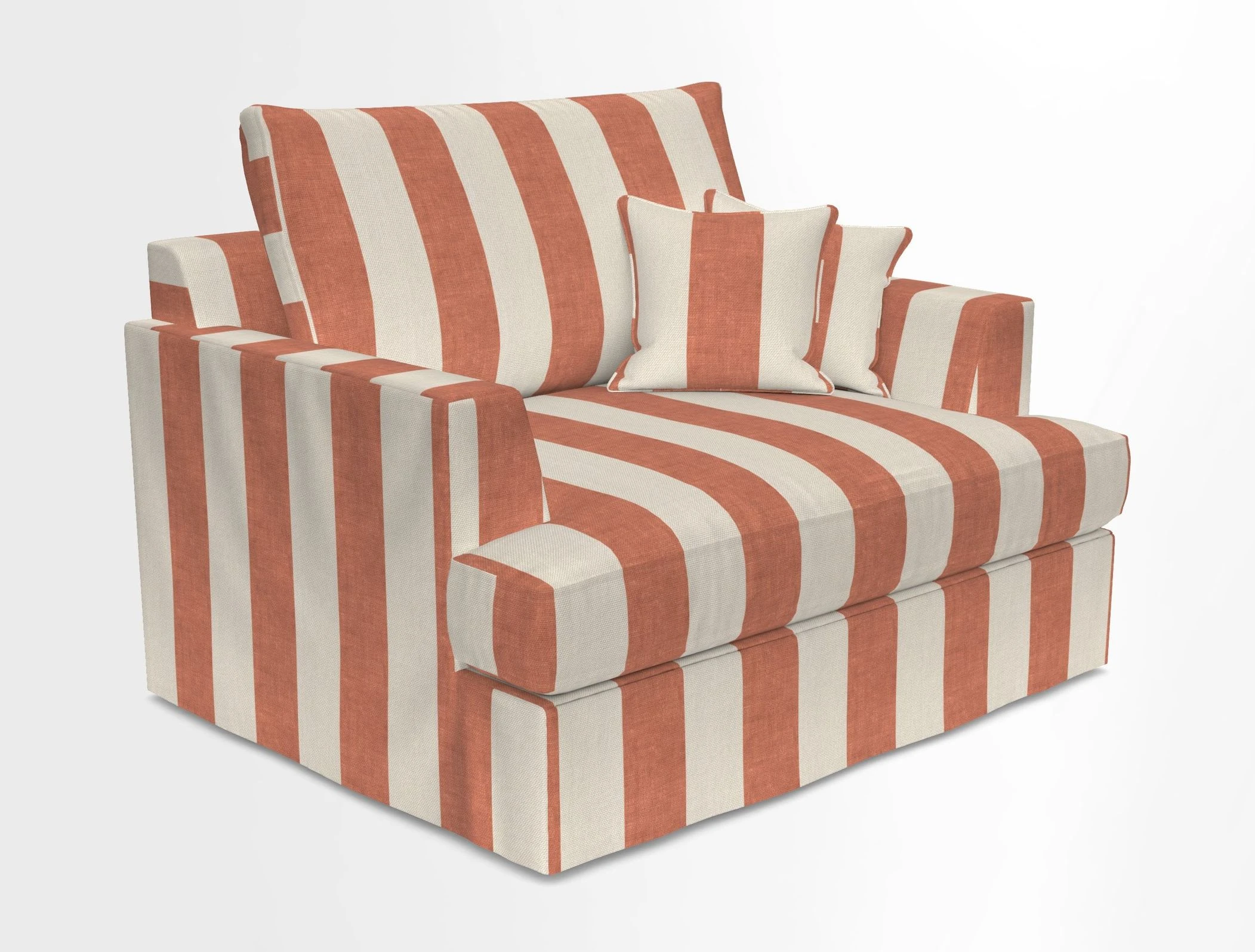 Slingsby Snuggler Fitted Cover Sofa in Two Tone Plain Biscuit.  Loose cover version available