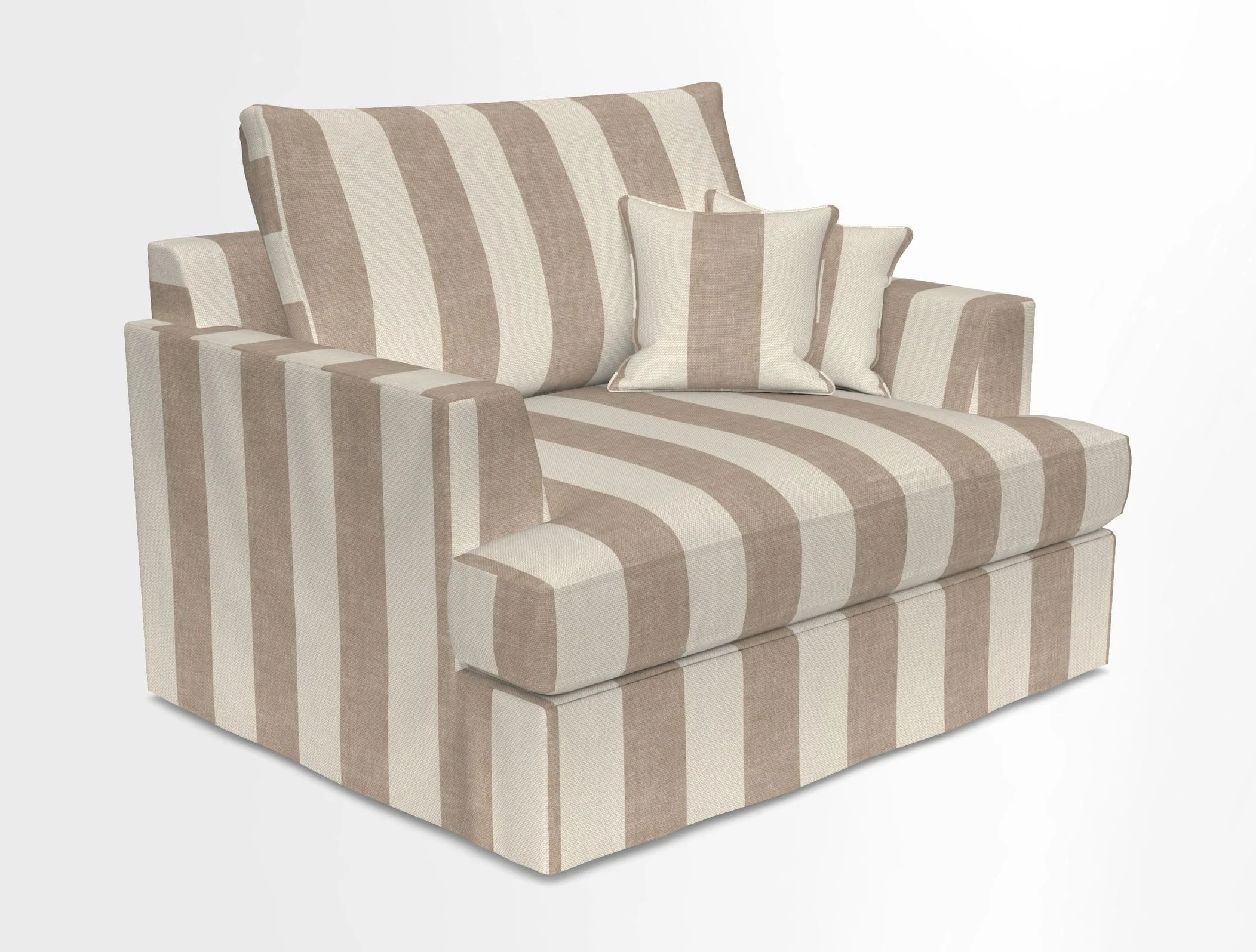 Slingsby Snuggler Fitted Cover Sofa in Two Tone Plain Biscuit.  Loose cover version available