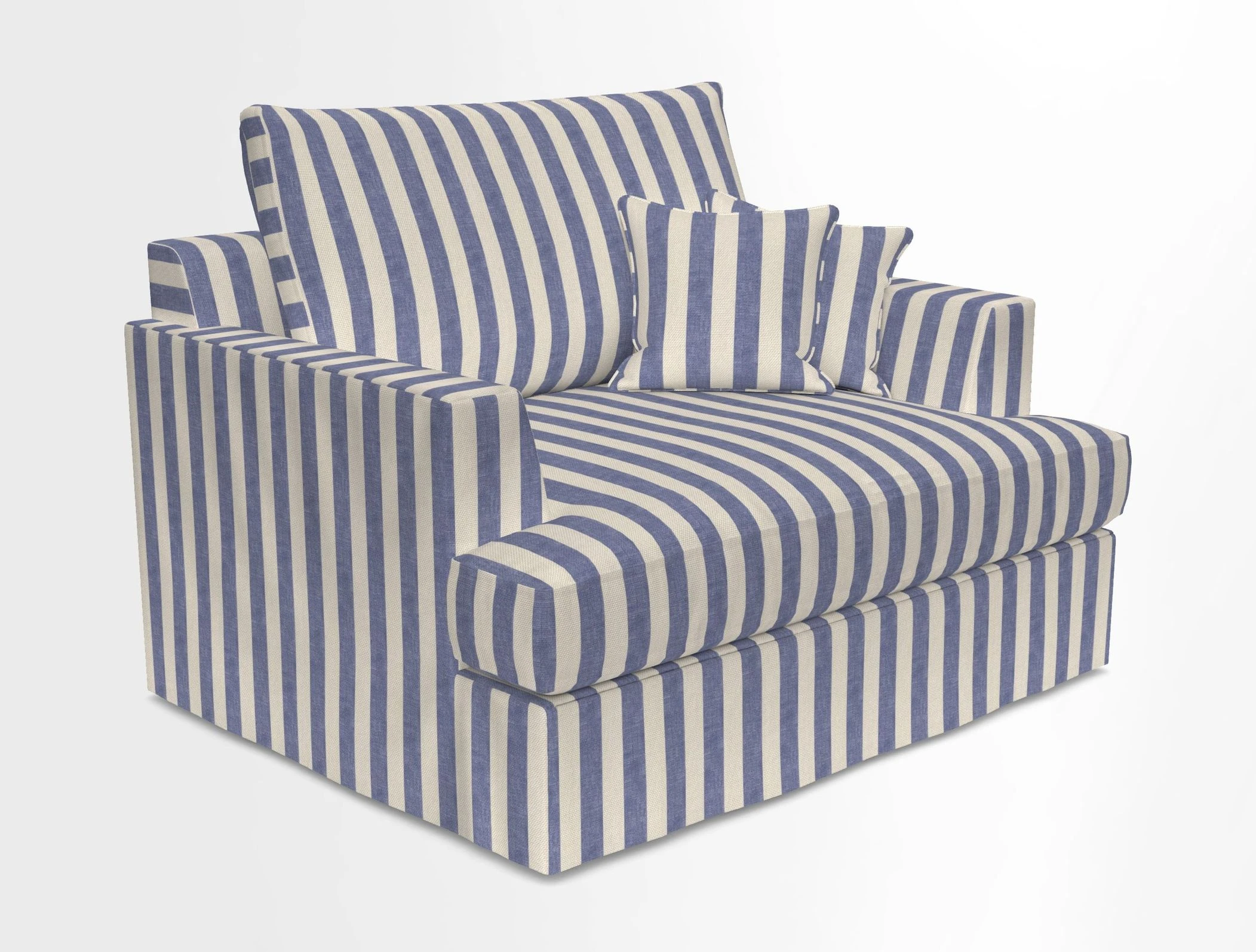 Slingsby Snuggler Fitted Cover Sofa in Two Tone Plain Biscuit.  Loose cover version available