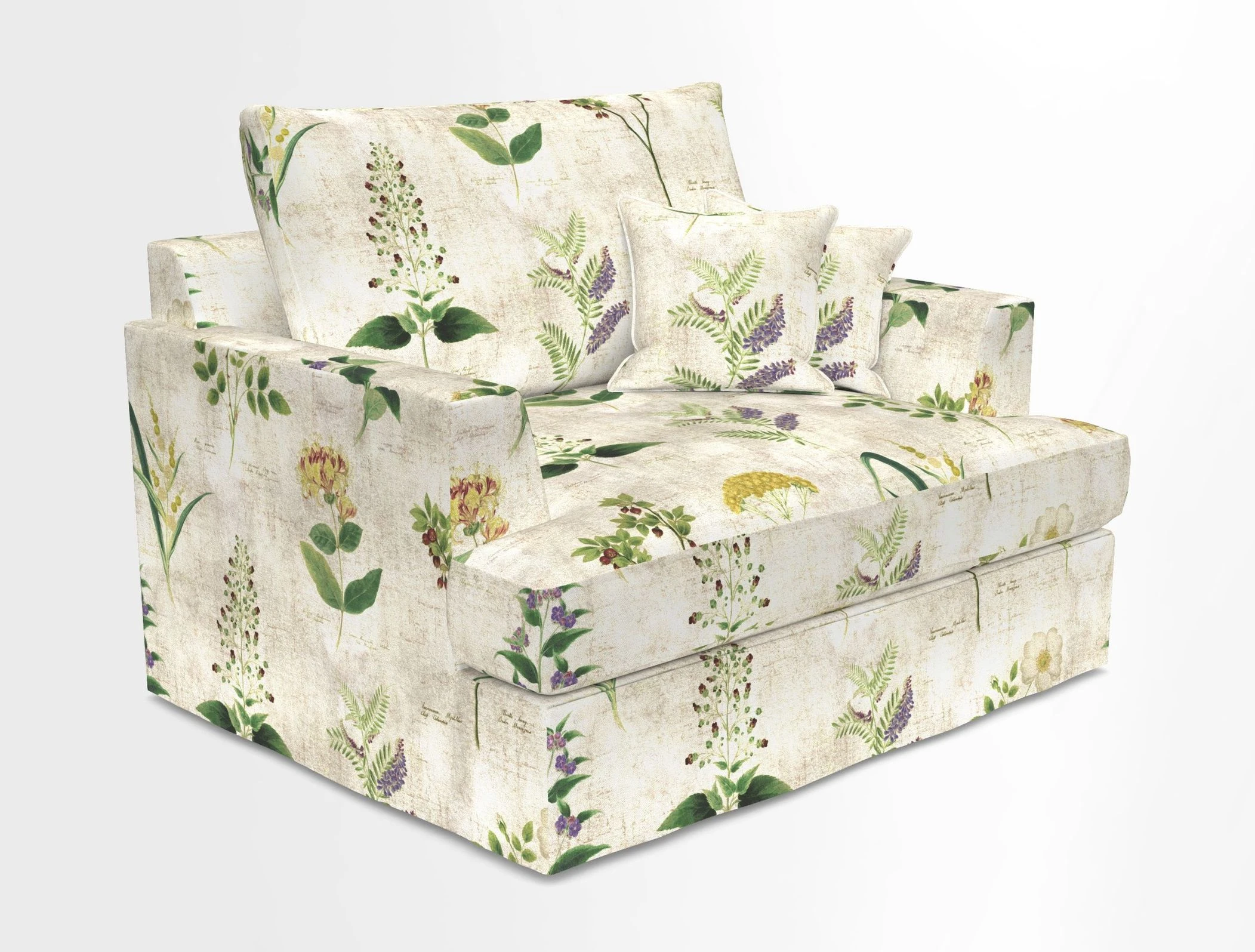 Slingsby Snuggler Fitted Cover Sofa in Two Tone Plain Biscuit.  Loose cover version available