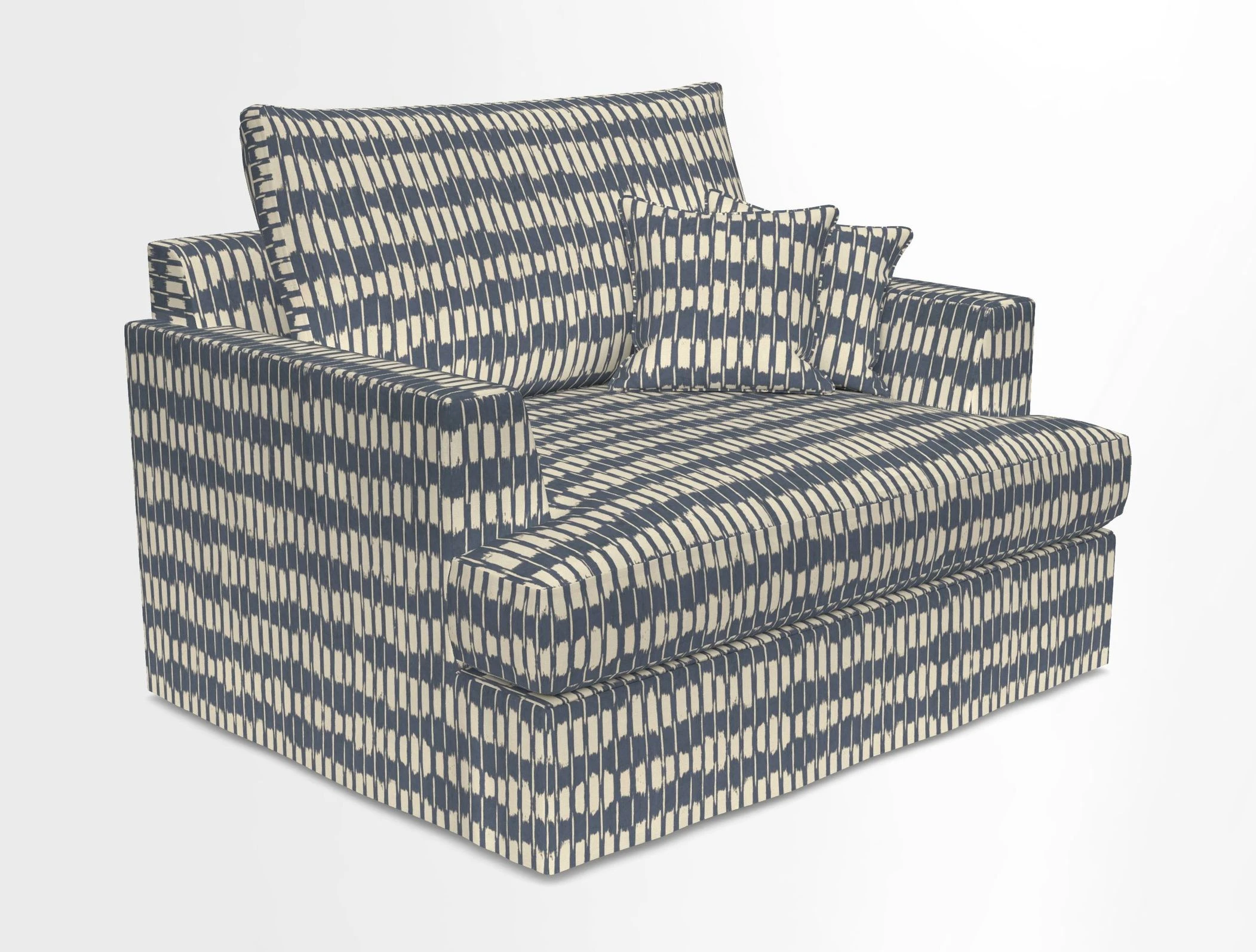 Slingsby Snuggler Fitted Cover Sofa in Two Tone Plain Biscuit.  Loose cover version available