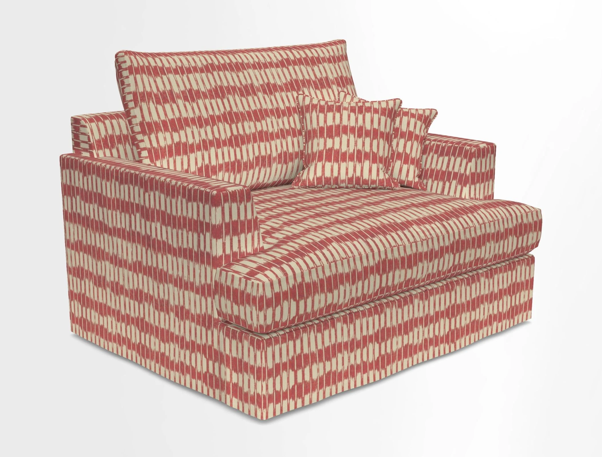 Slingsby Snuggler Fitted Cover Sofa in Two Tone Plain Biscuit.  Loose cover version available