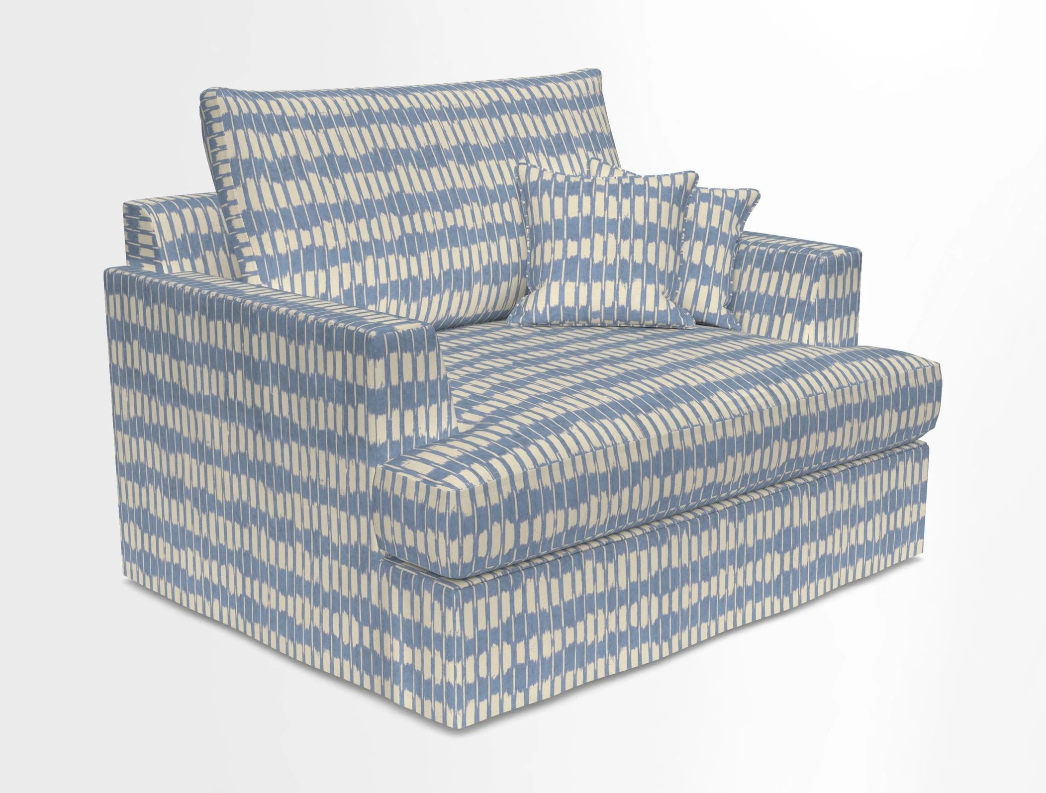 Slingsby Snuggler Fitted Cover Sofa in Two Tone Plain Biscuit.  Loose cover version available