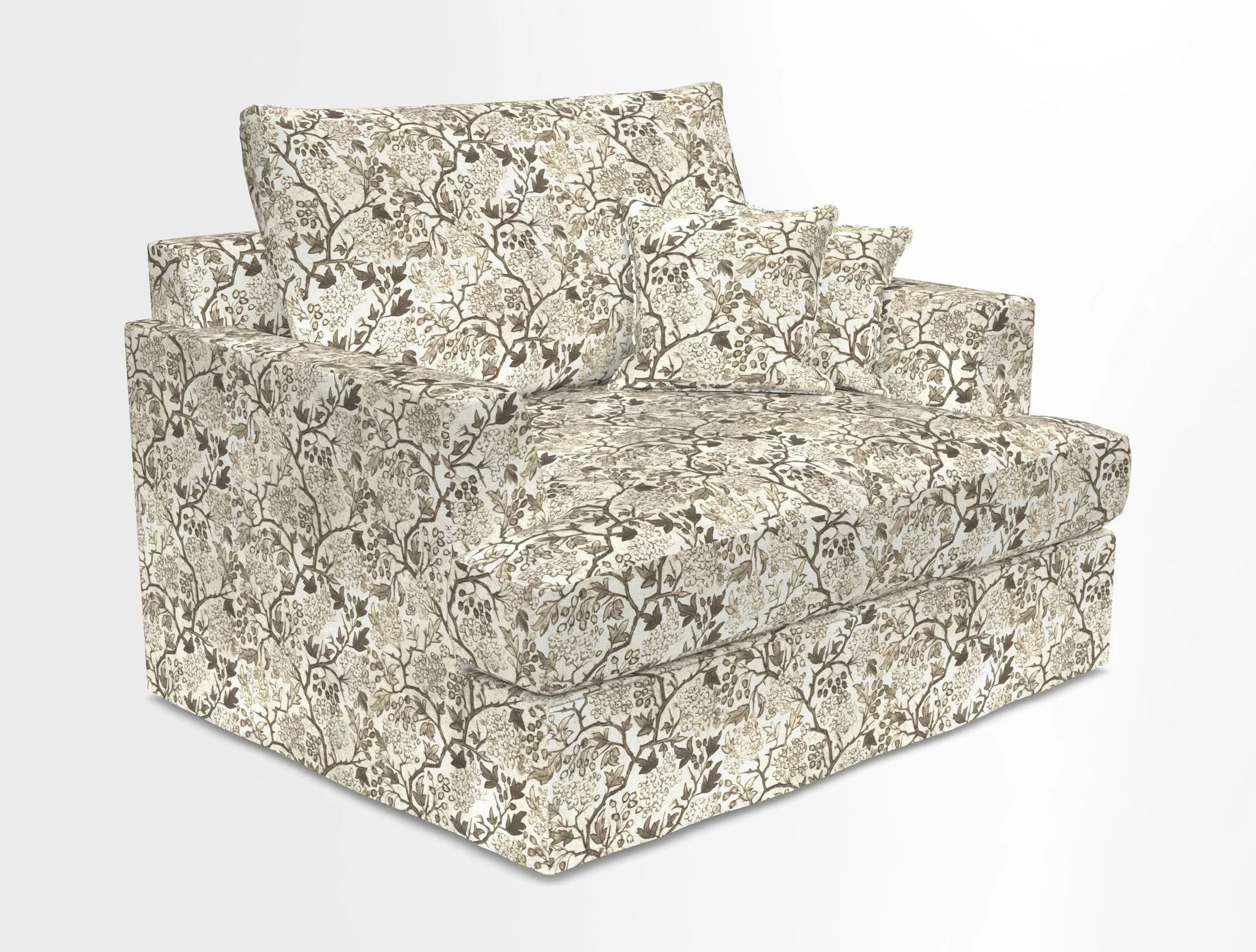 Slingsby Snuggler Fitted Cover Sofa in Two Tone Plain Biscuit.  Loose cover version available