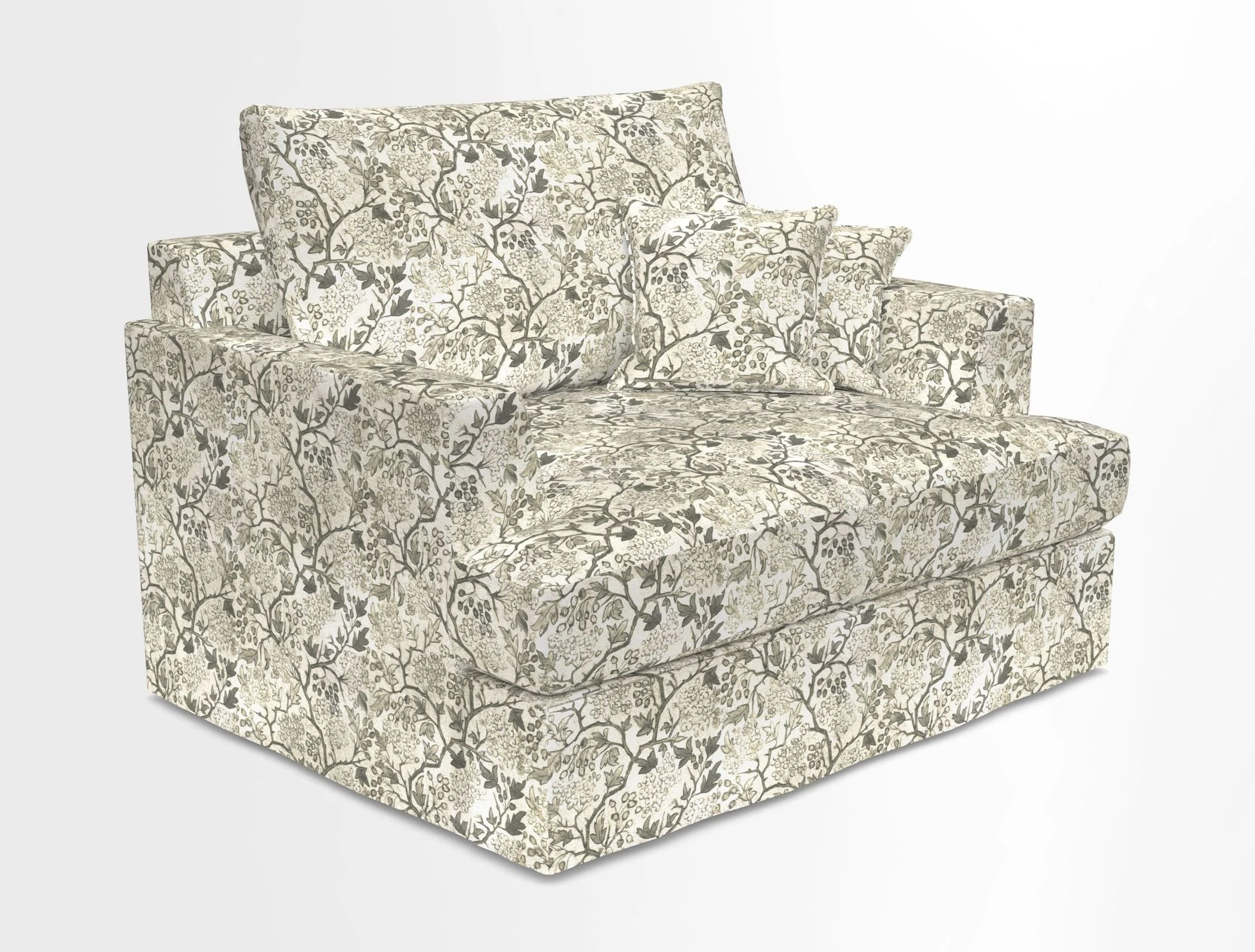 Slingsby Snuggler Fitted Cover Sofa in Two Tone Plain Biscuit.  Loose cover version available