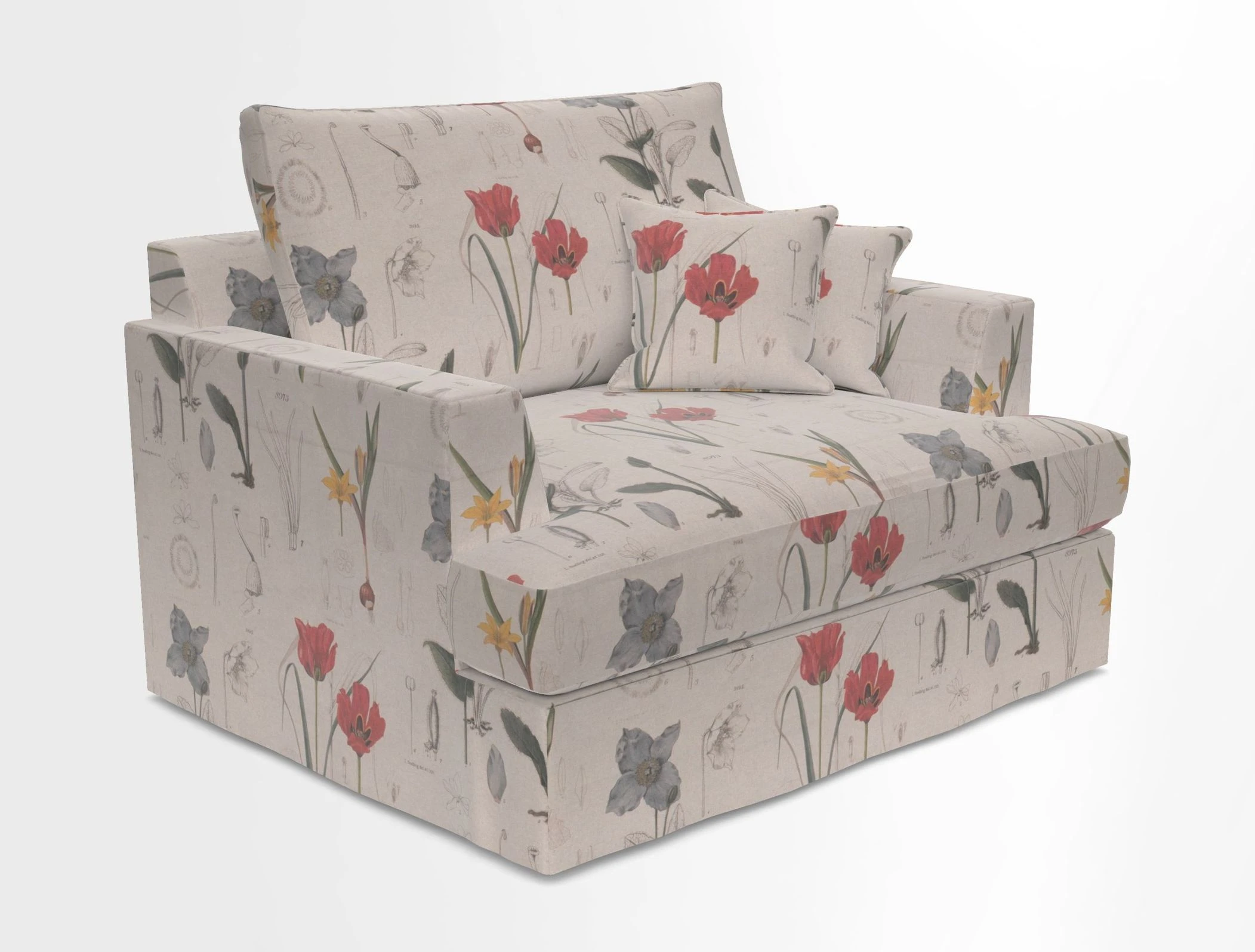 Slingsby Snuggler Fitted Cover Sofa in Two Tone Plain Biscuit.  Loose cover version available