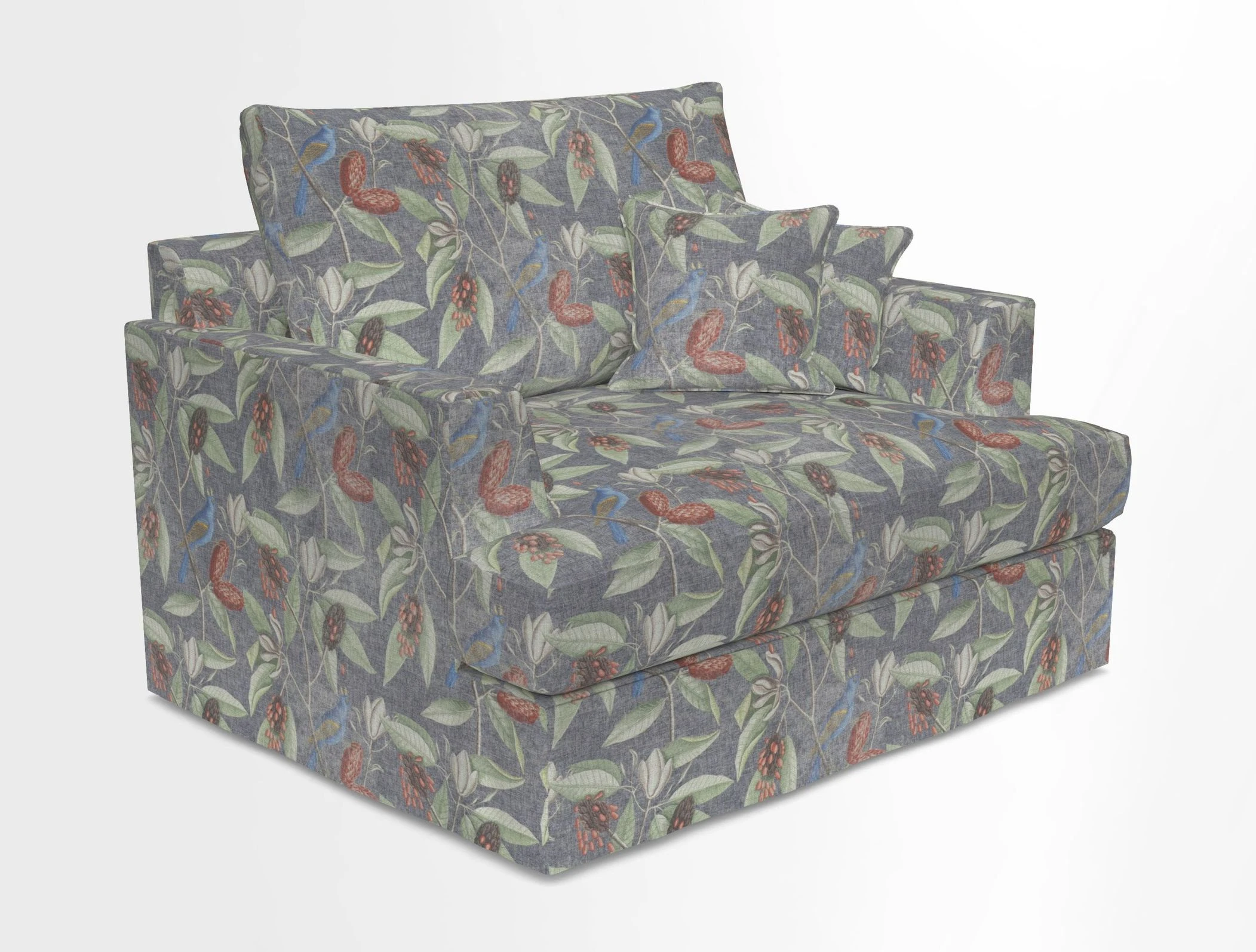 Slingsby Snuggler Fitted Cover Sofa in Two Tone Plain Biscuit.  Loose cover version available