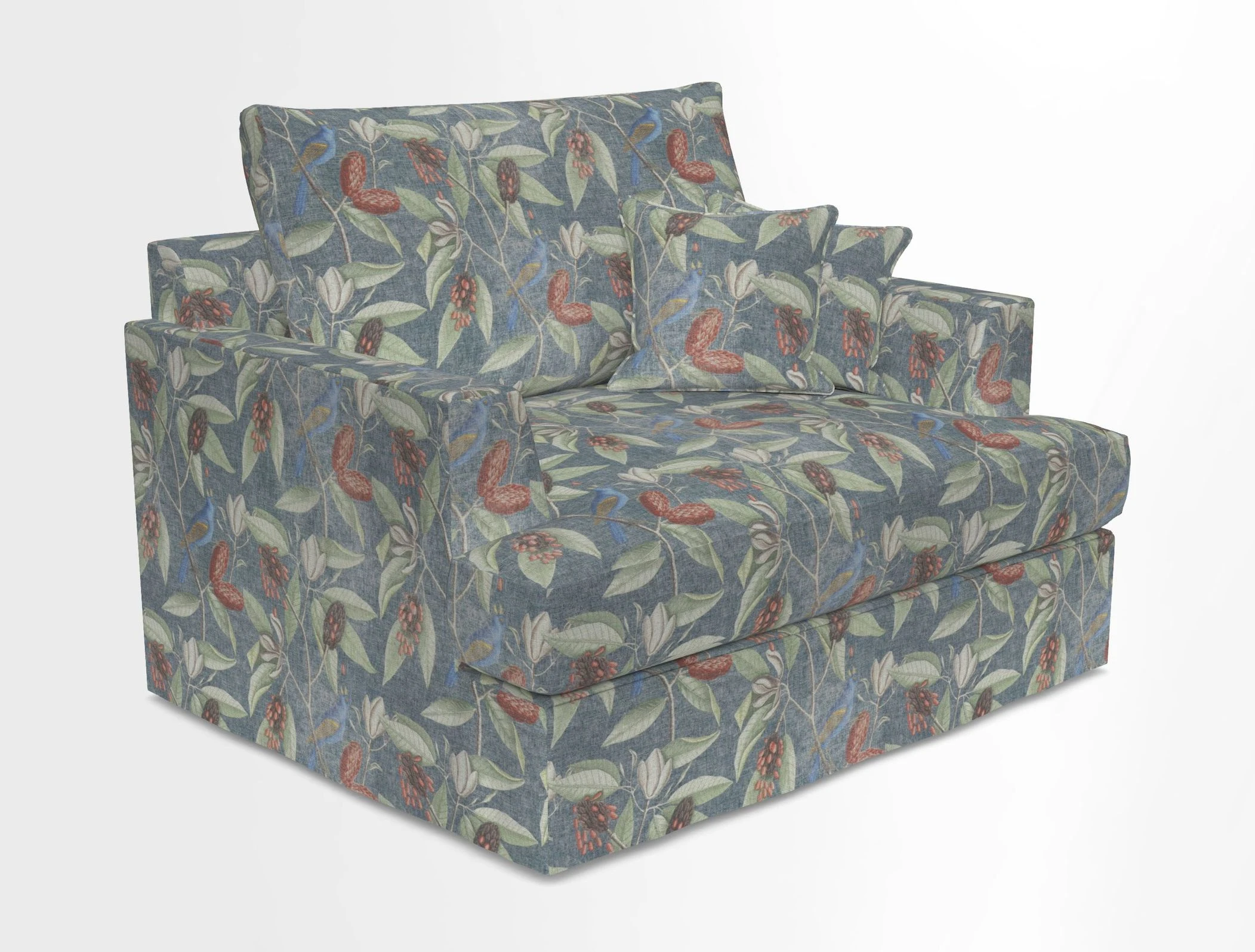 Slingsby Snuggler Fitted Cover Sofa in Two Tone Plain Biscuit.  Loose cover version available