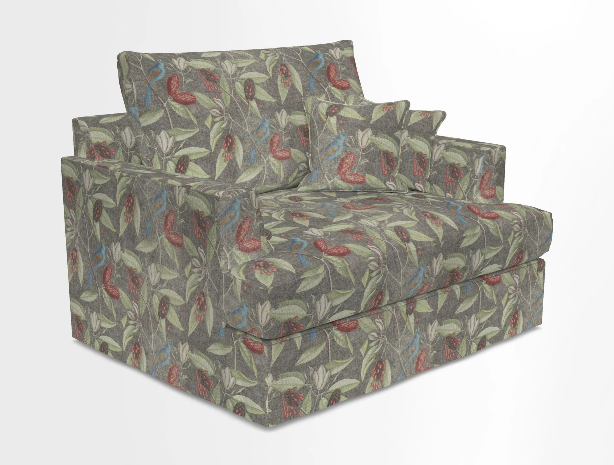 Slingsby Snuggler Fitted Cover Sofa in Two Tone Plain Biscuit.  Loose cover version available