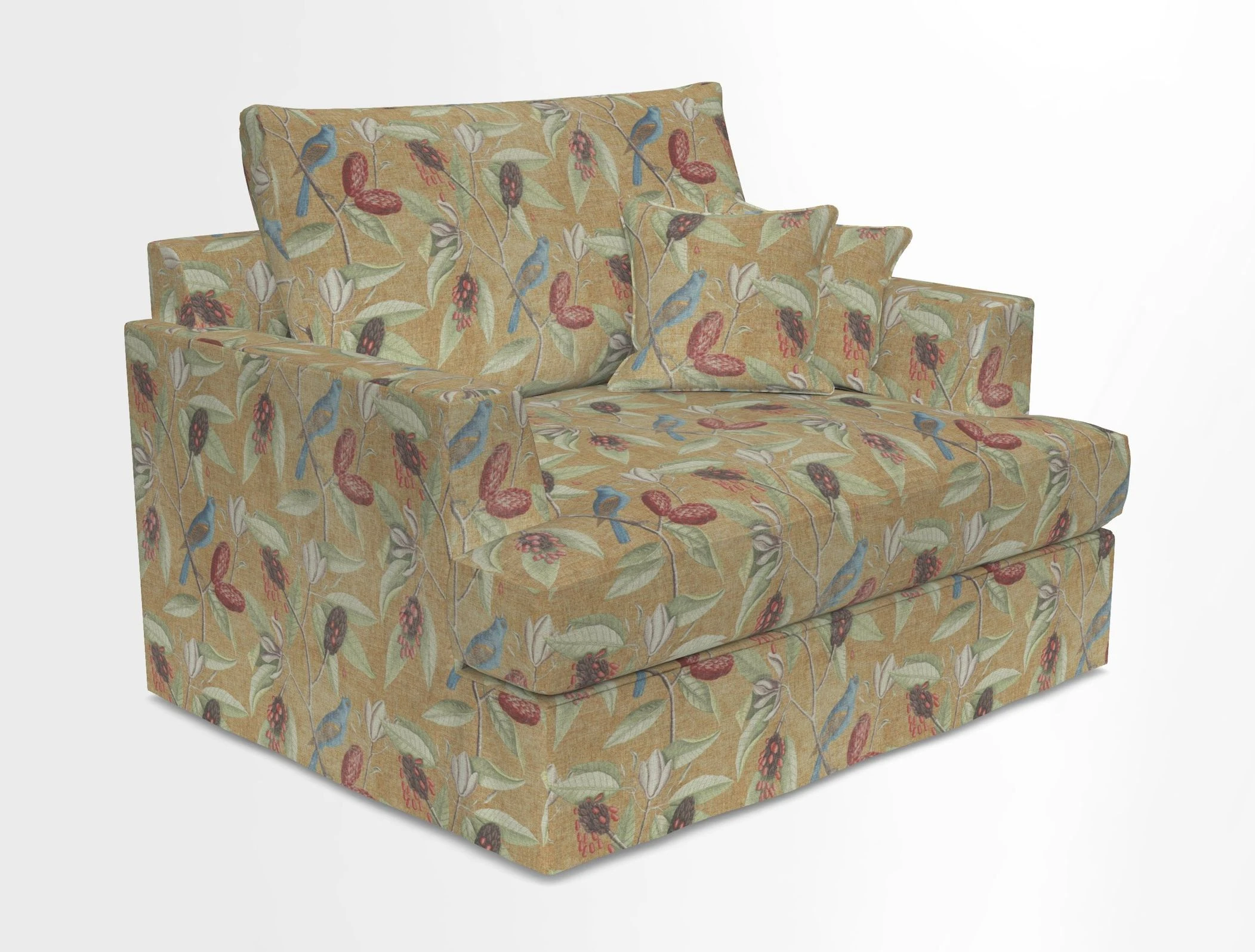 Slingsby Snuggler Fitted Cover Sofa in Two Tone Plain Biscuit.  Loose cover version available