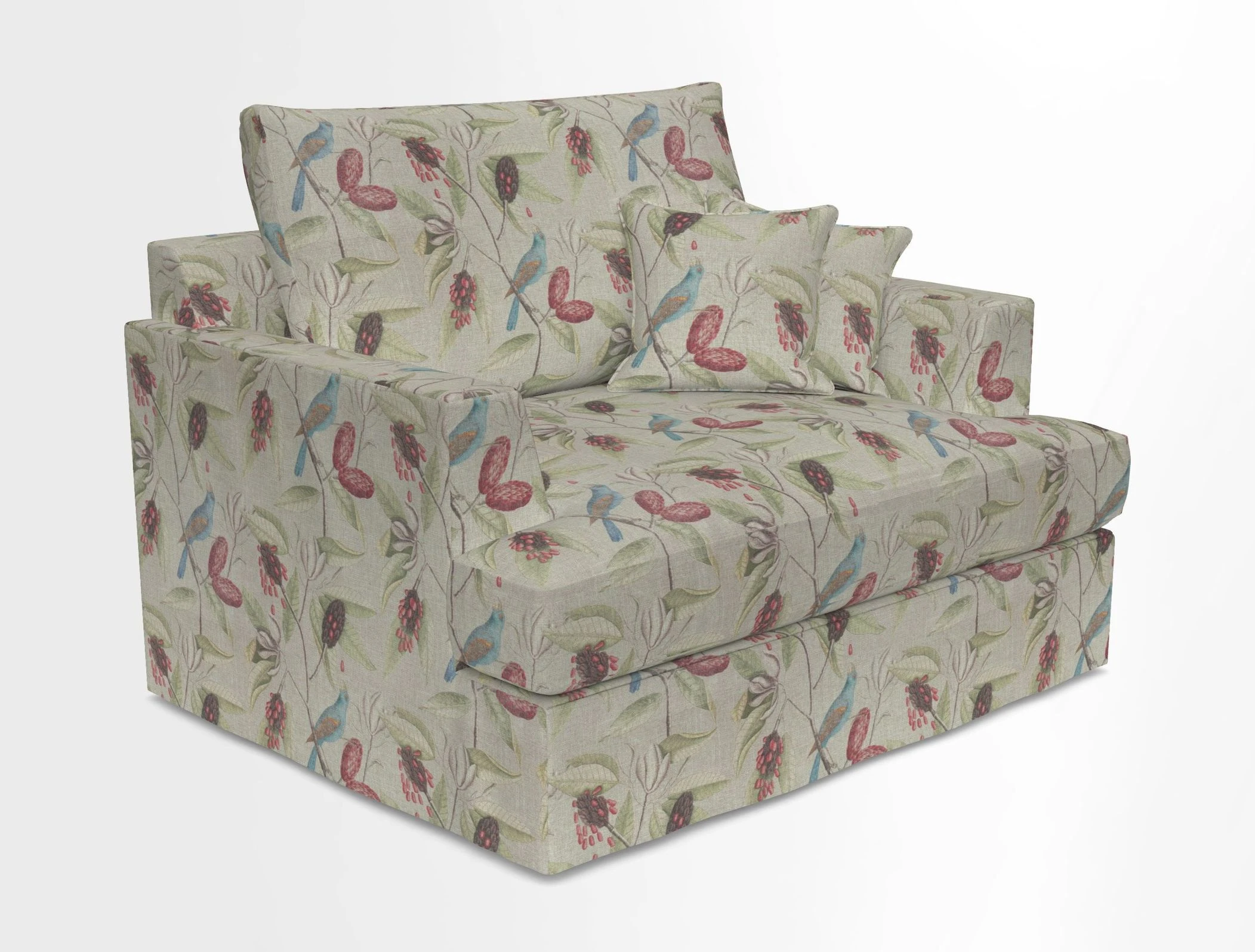 Slingsby Snuggler Fitted Cover Sofa in Two Tone Plain Biscuit.  Loose cover version available