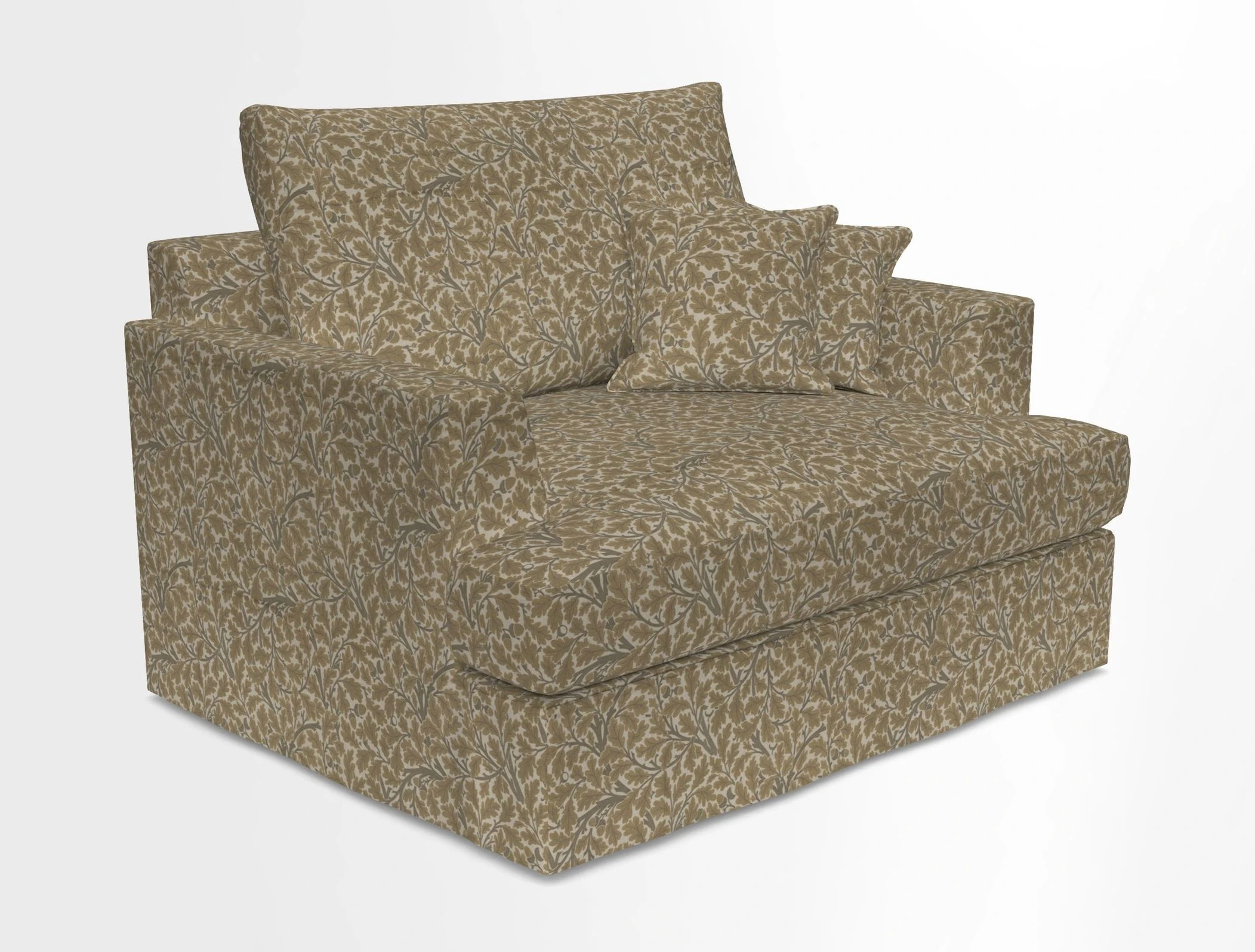 Slingsby Snuggler Fitted Cover Sofa in Two Tone Plain Biscuit.  Loose cover version available