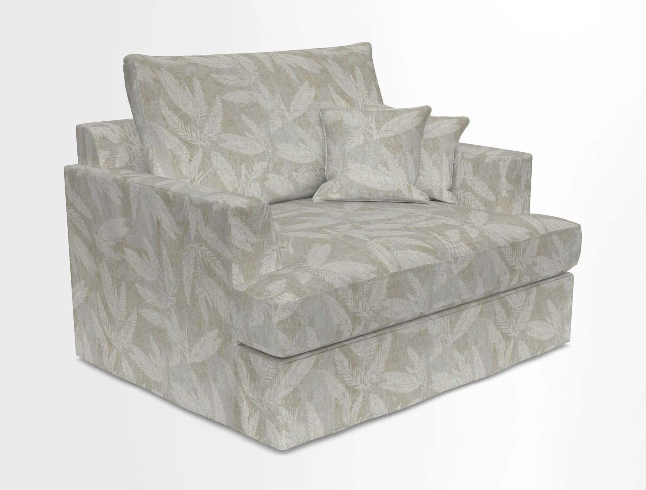 Slingsby Snuggler Fitted Cover Sofa in Two Tone Plain Biscuit.  Loose cover version available