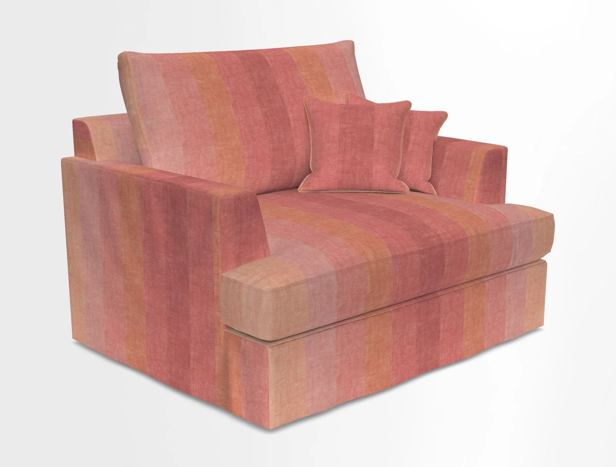 Slingsby Snuggler Fitted Cover Sofa in Two Tone Plain Biscuit.  Loose cover version available