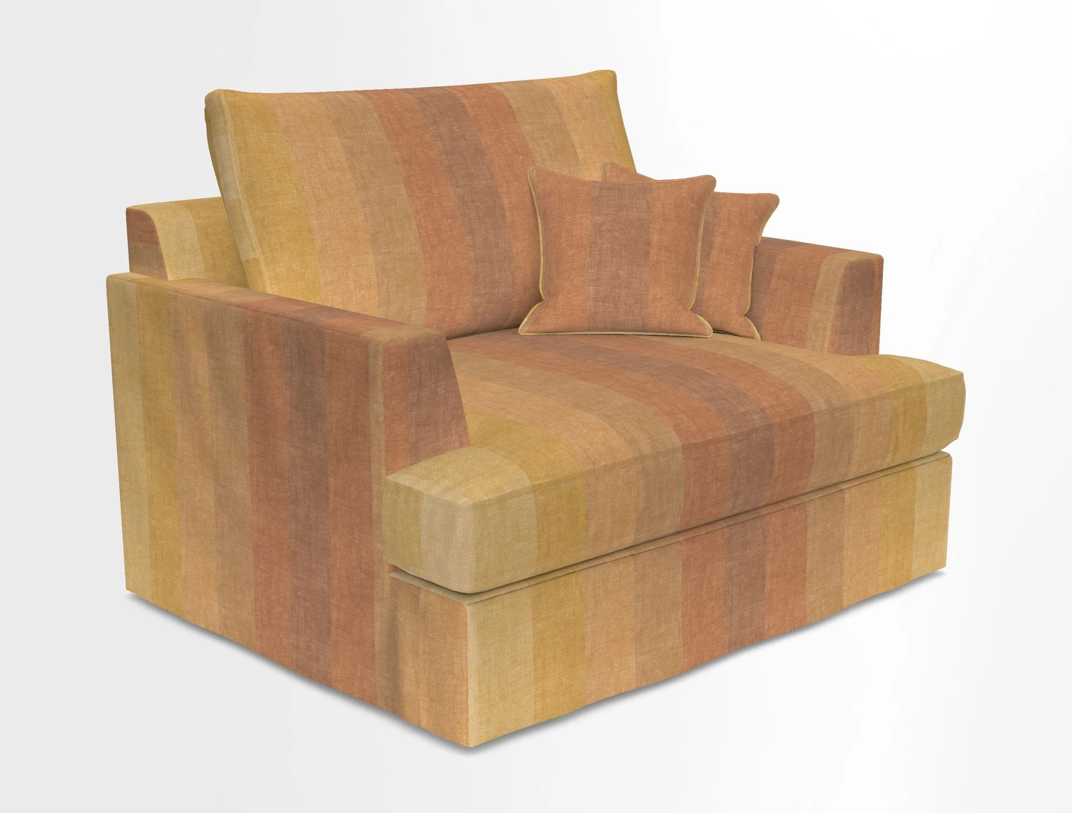 Slingsby Snuggler Fitted Cover Sofa in Two Tone Plain Biscuit.  Loose cover version available