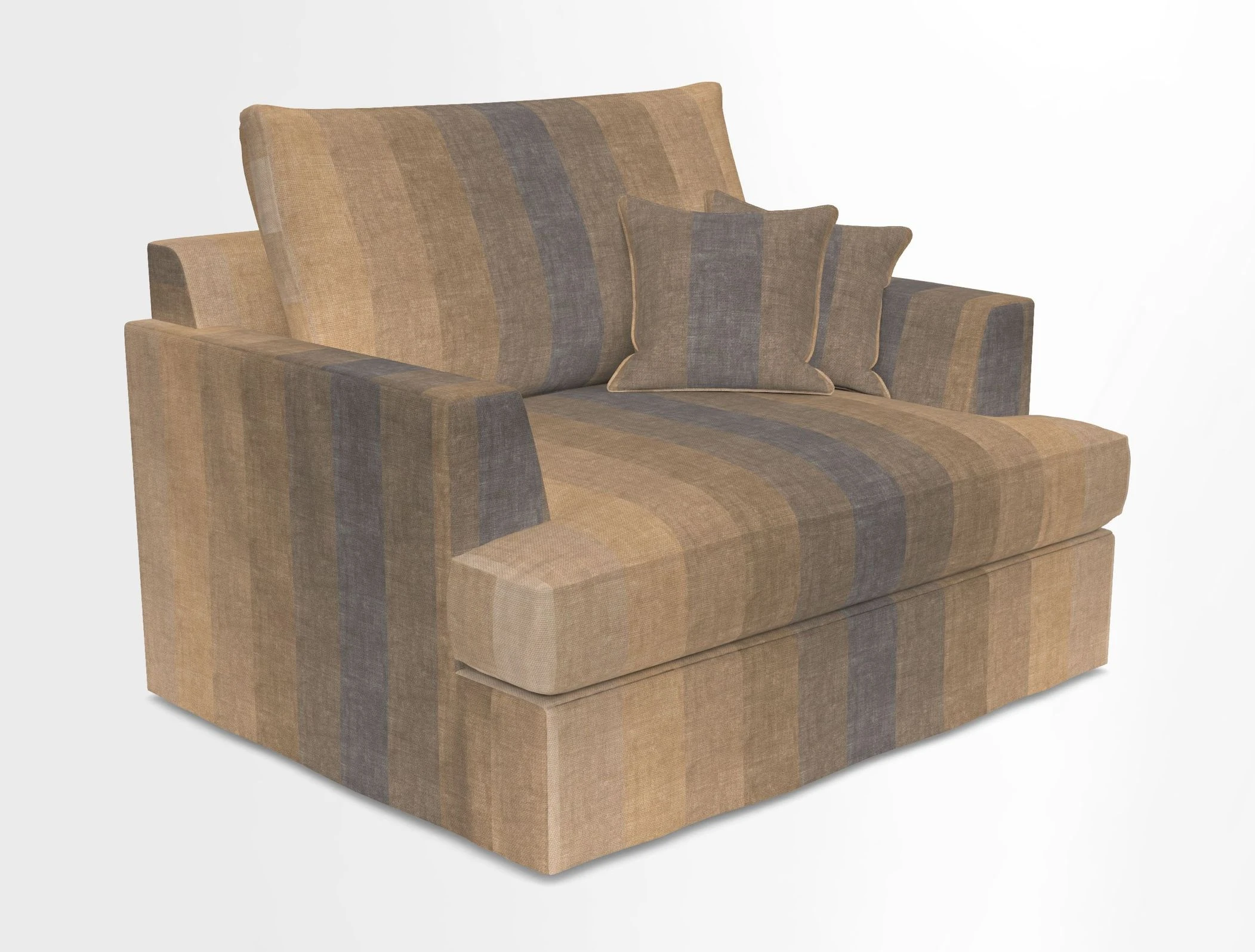 Slingsby Snuggler Fitted Cover Sofa in Two Tone Plain Biscuit.  Loose cover version available