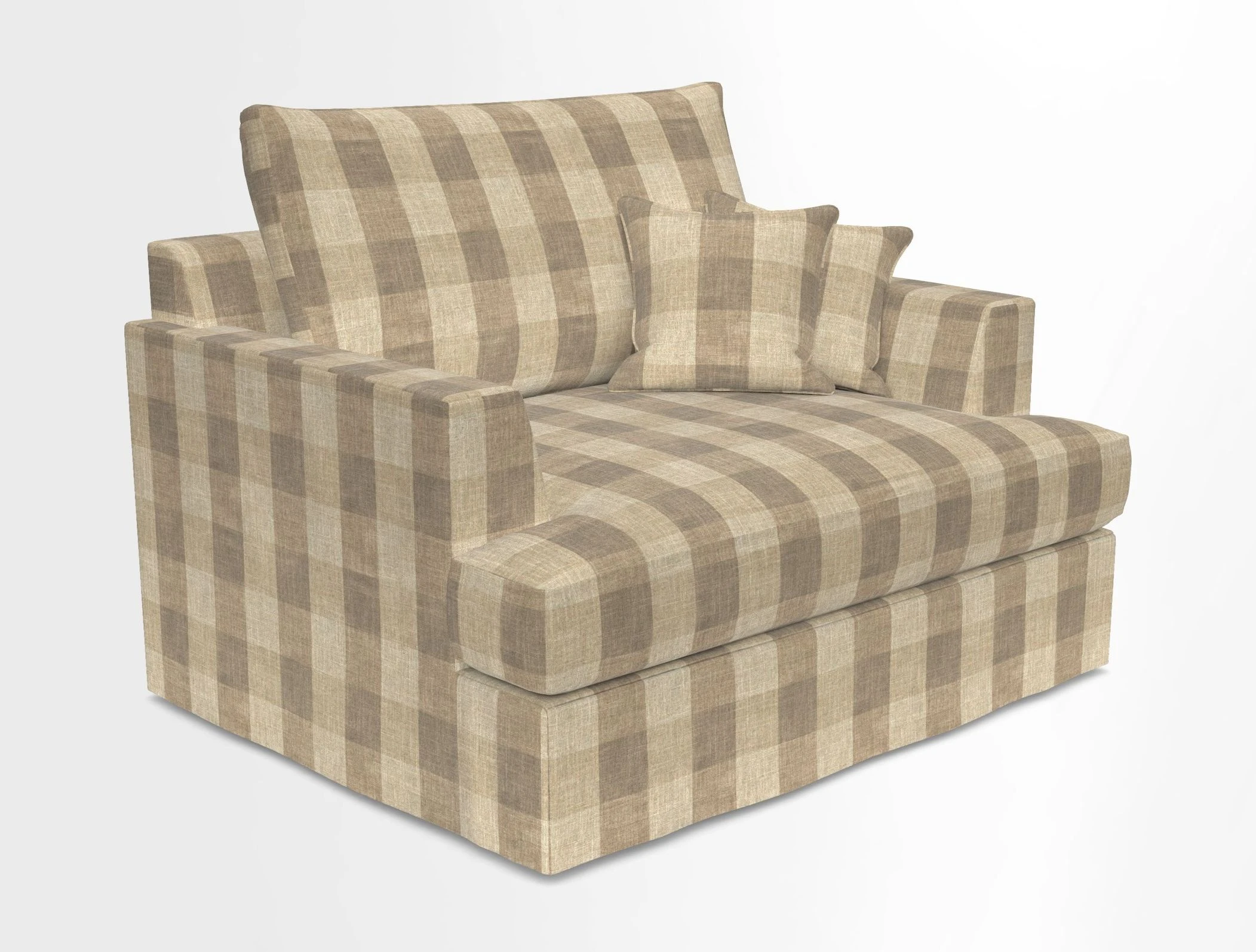 Slingsby Snuggler Fitted Cover Sofa in Two Tone Plain Biscuit.  Loose cover version available