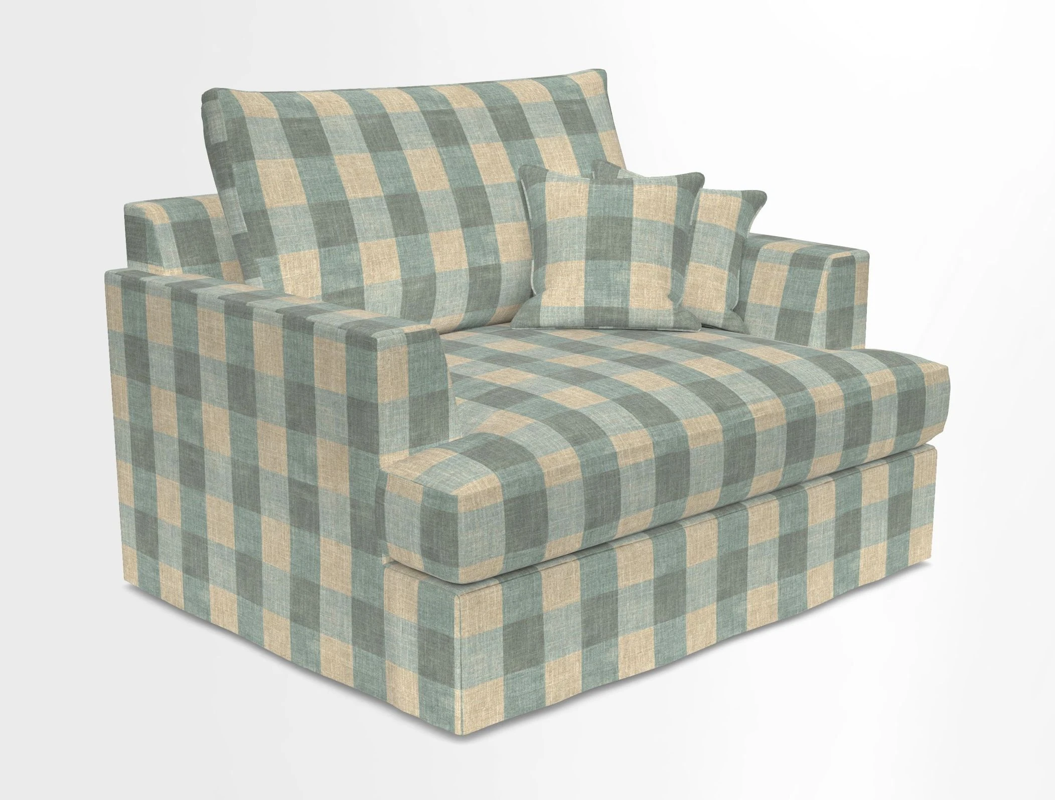 Slingsby Snuggler Fitted Cover Sofa in Two Tone Plain Biscuit.  Loose cover version available