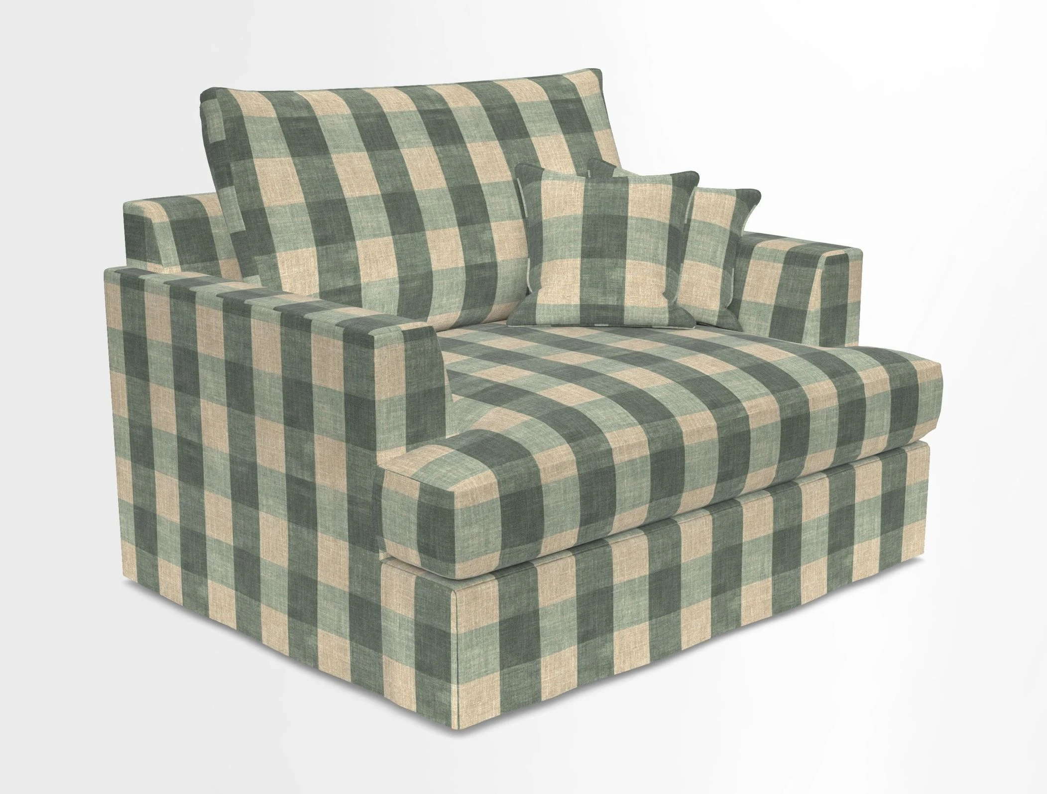 Slingsby Snuggler Fitted Cover Sofa in Two Tone Plain Biscuit.  Loose cover version available