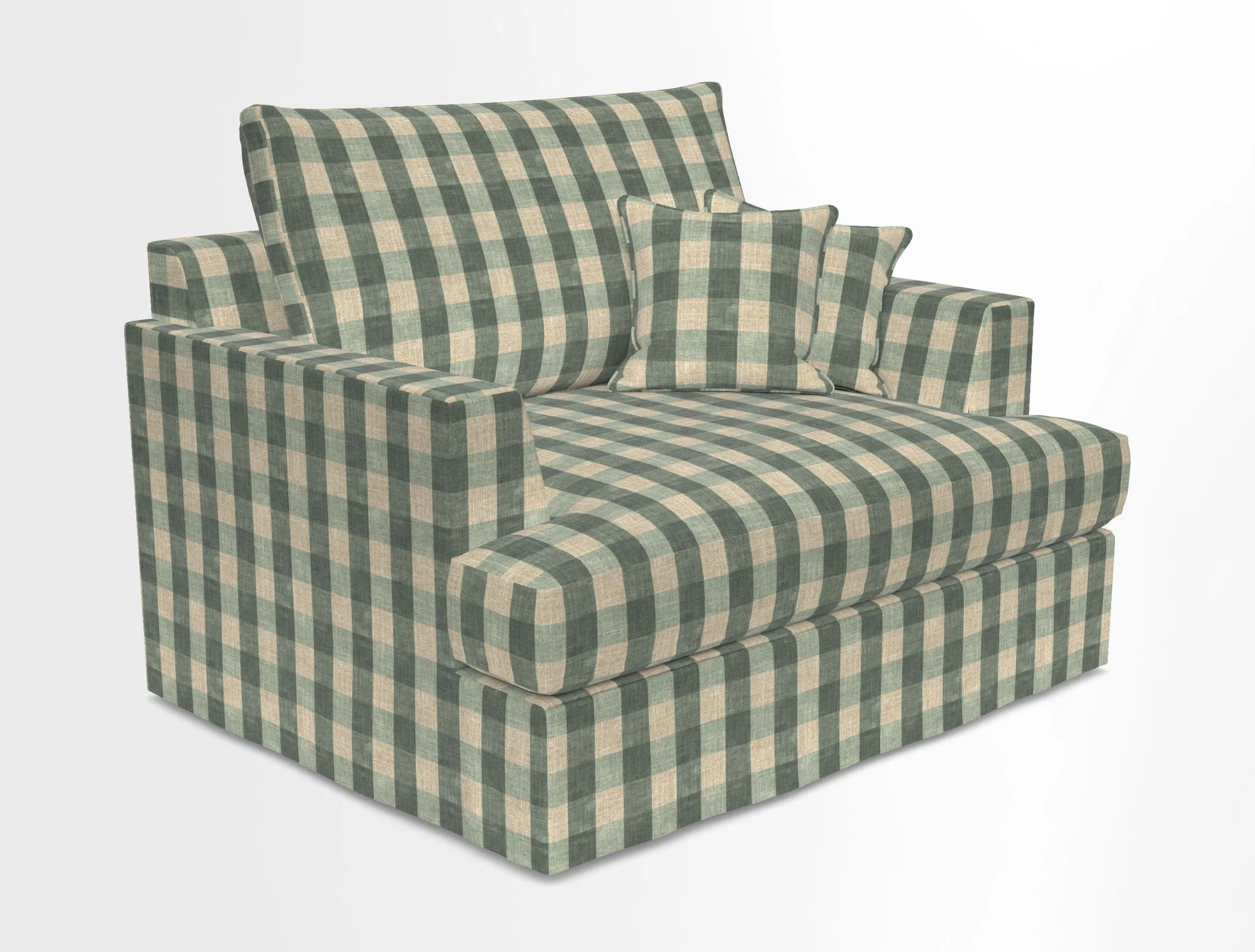 Slingsby Snuggler Fitted Cover Sofa in Two Tone Plain Biscuit.  Loose cover version available