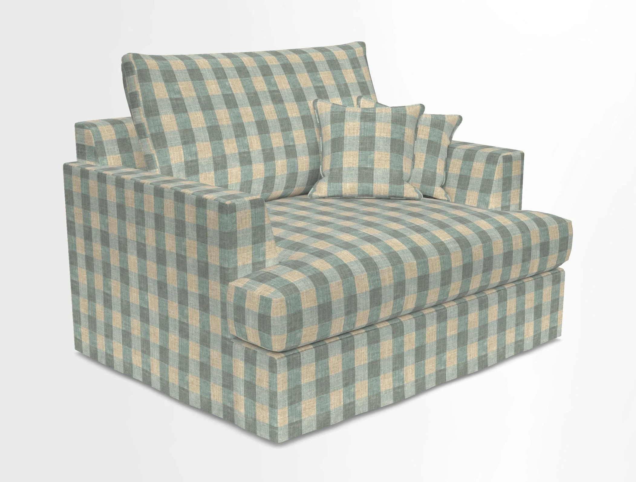 Slingsby Snuggler Fitted Cover Sofa in Two Tone Plain Biscuit.  Loose cover version available
