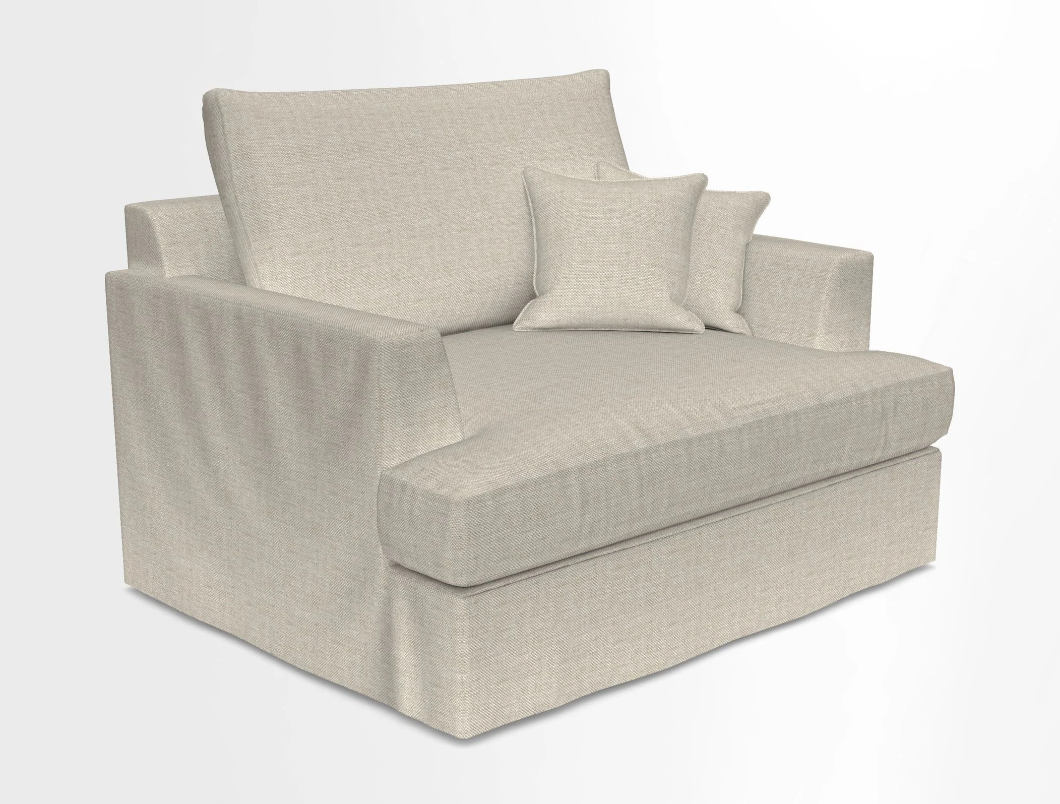 Slingsby Snuggler Fitted Cover Sofa in Two Tone Plain Biscuit.  Loose cover version available