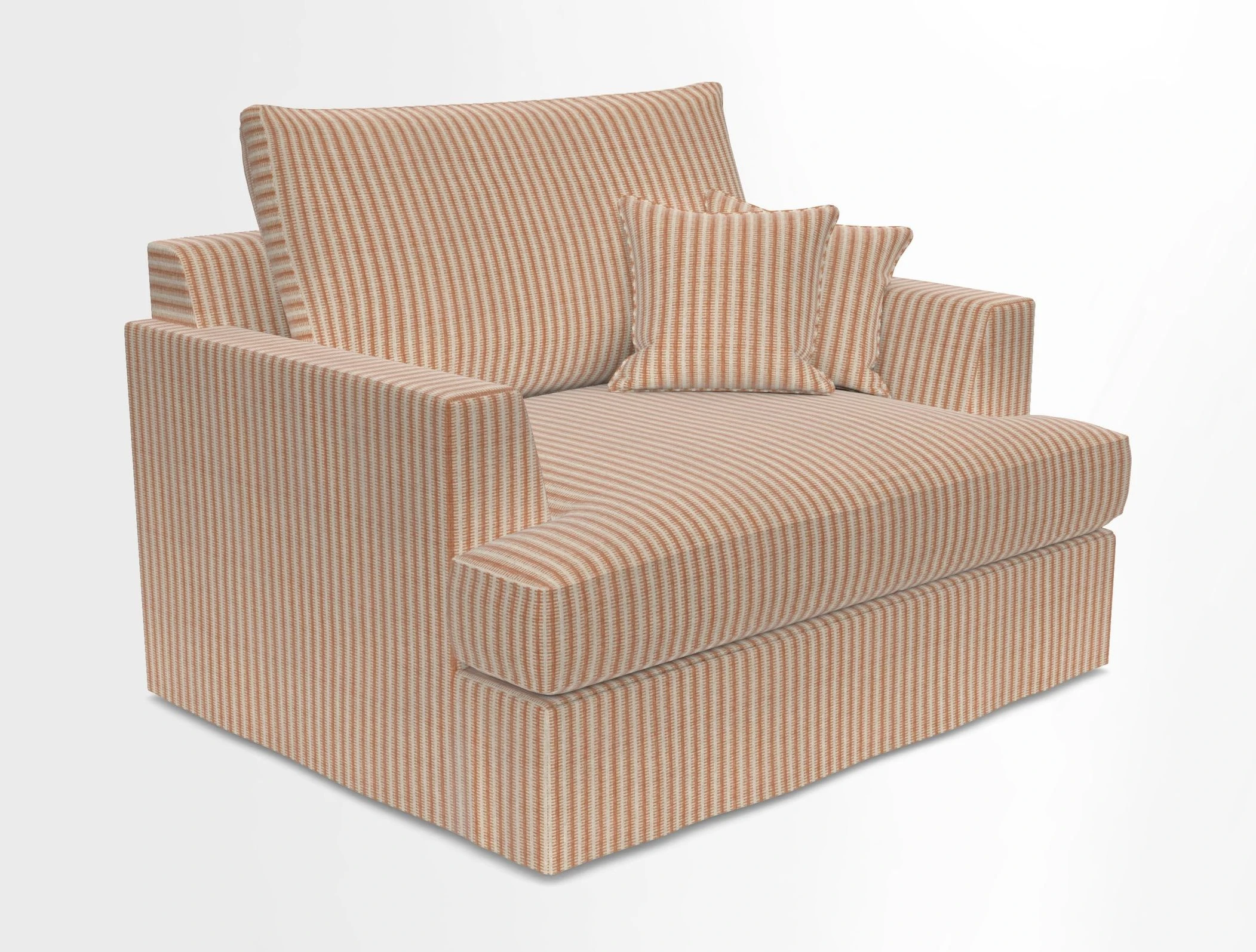 Slingsby Snuggler Fitted Cover Sofa in Two Tone Plain Biscuit.  Loose cover version available
