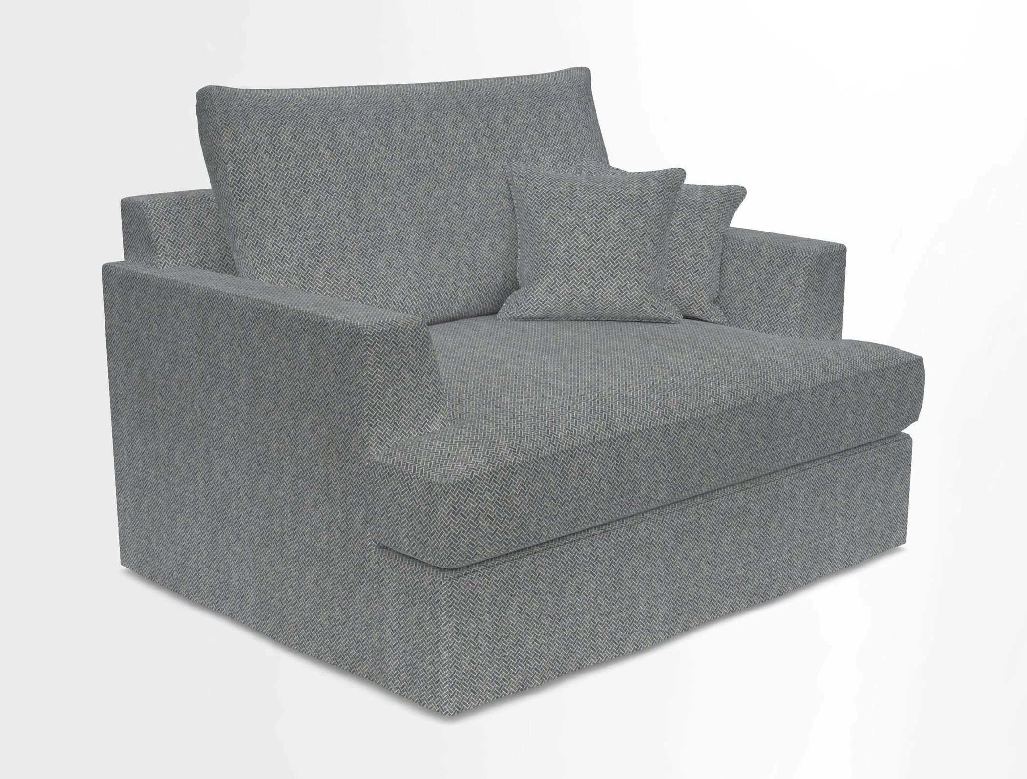 Slingsby Snuggler Fitted Cover Sofa in Two Tone Plain Biscuit.  Loose cover version available