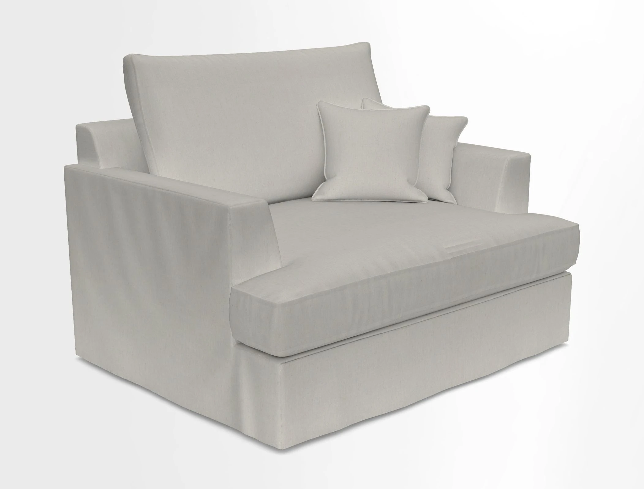 Slingsby Snuggler Fitted Cover Sofa in Two Tone Plain Biscuit.  Loose cover version available