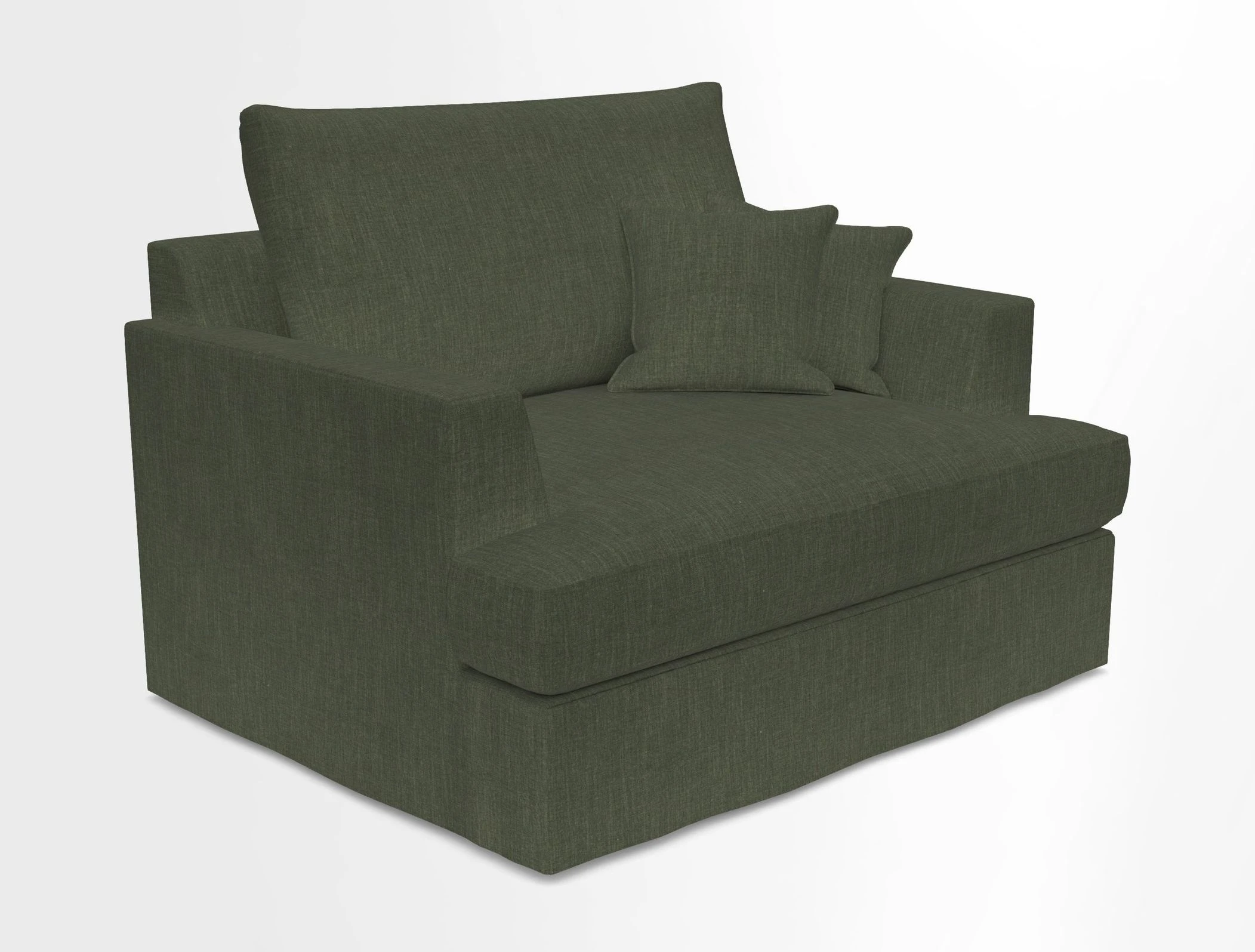 Slingsby Snuggler Fitted Cover Sofa in Two Tone Plain Biscuit.  Loose cover version available