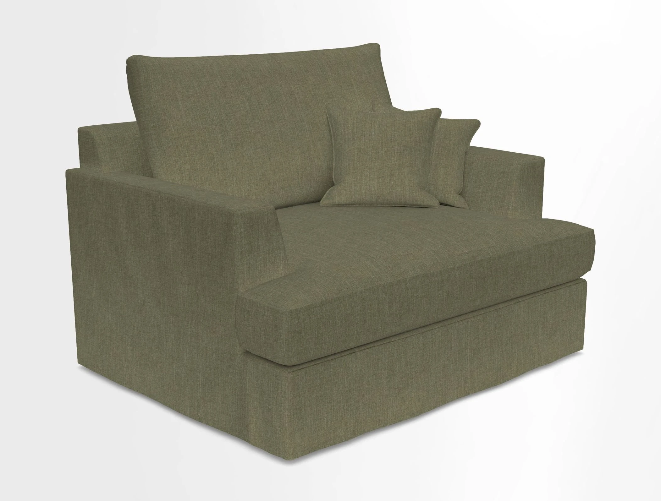 Slingsby Snuggler Fitted Cover Sofa in Two Tone Plain Biscuit.  Loose cover version available