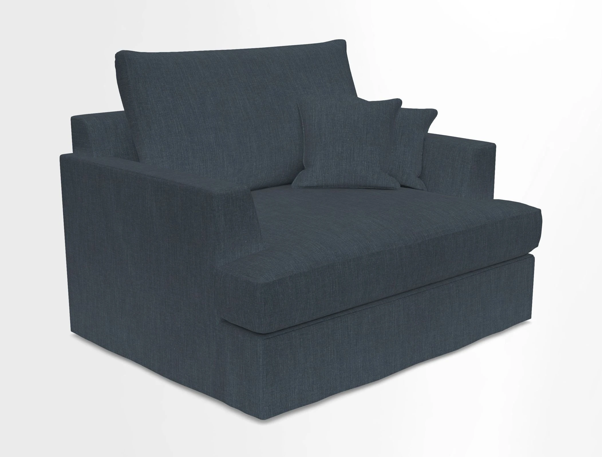Slingsby Snuggler Fitted Cover Sofa in Two Tone Plain Biscuit.  Loose cover version available