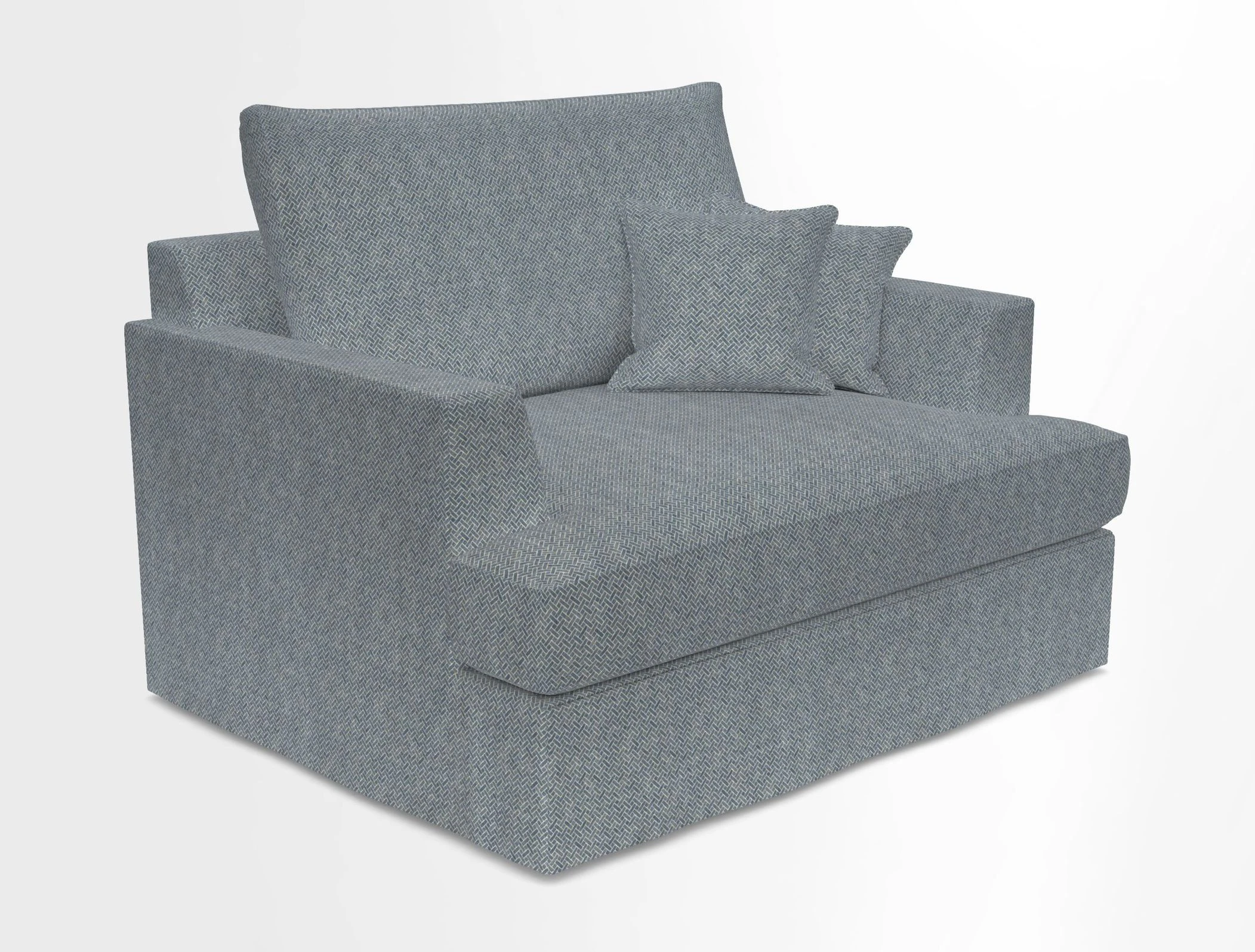 Slingsby Snuggler Fitted Cover Sofa in Two Tone Plain Biscuit.  Loose cover version available