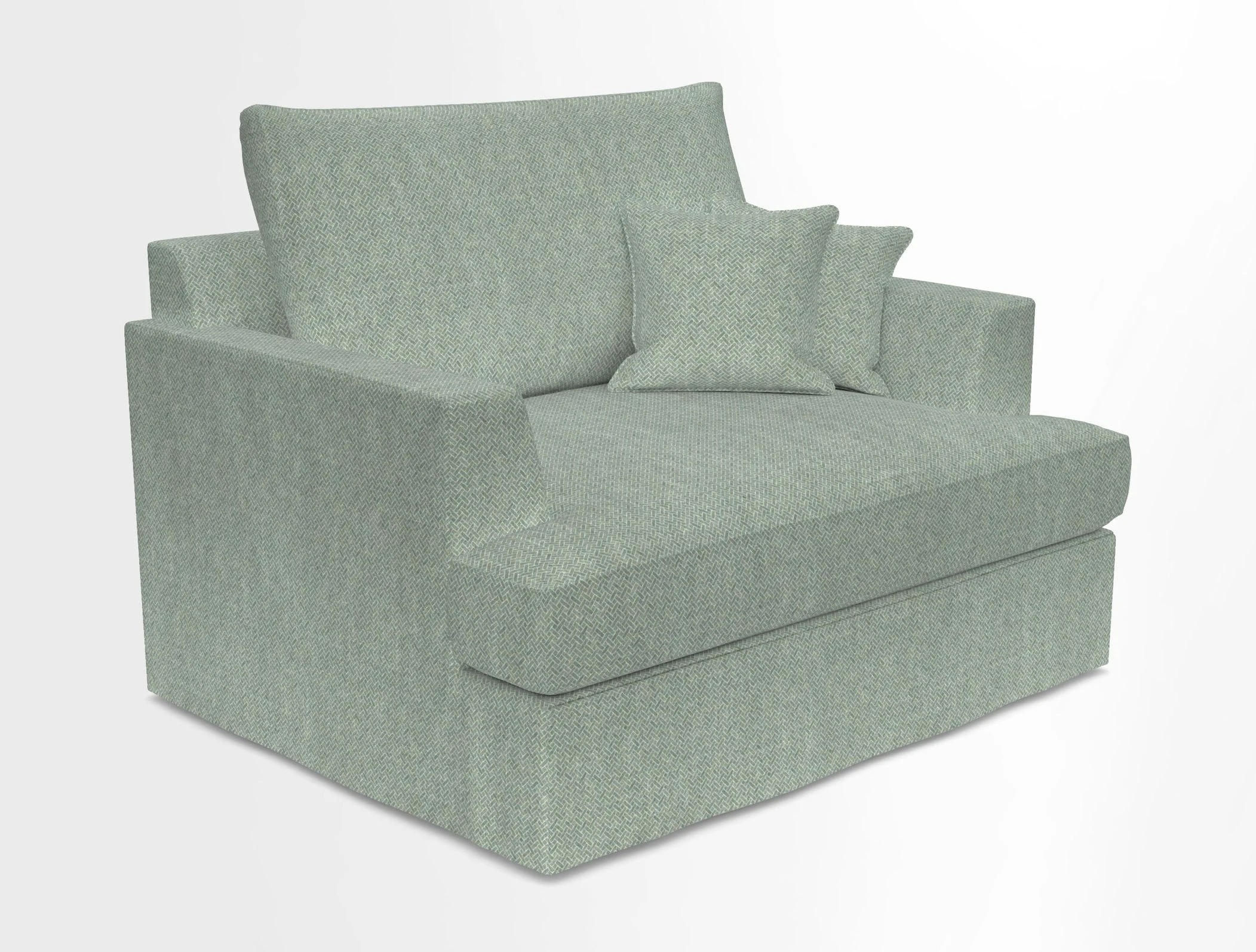 Slingsby Snuggler Fitted Cover Sofa in Two Tone Plain Biscuit.  Loose cover version available