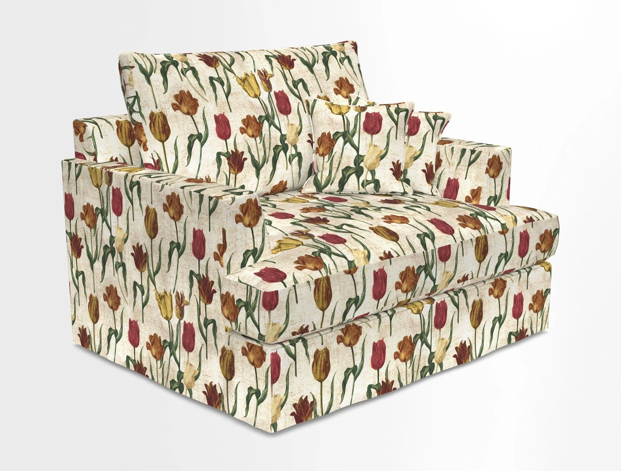 Slingsby Snuggler Fitted Cover Sofa in Two Tone Plain Biscuit.  Loose cover version available
