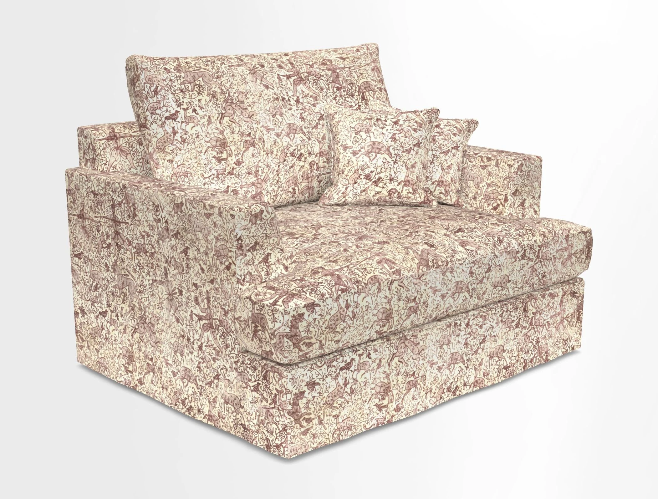 Slingsby Snuggler Fitted Cover Sofa in Two Tone Plain Biscuit.  Loose cover version available