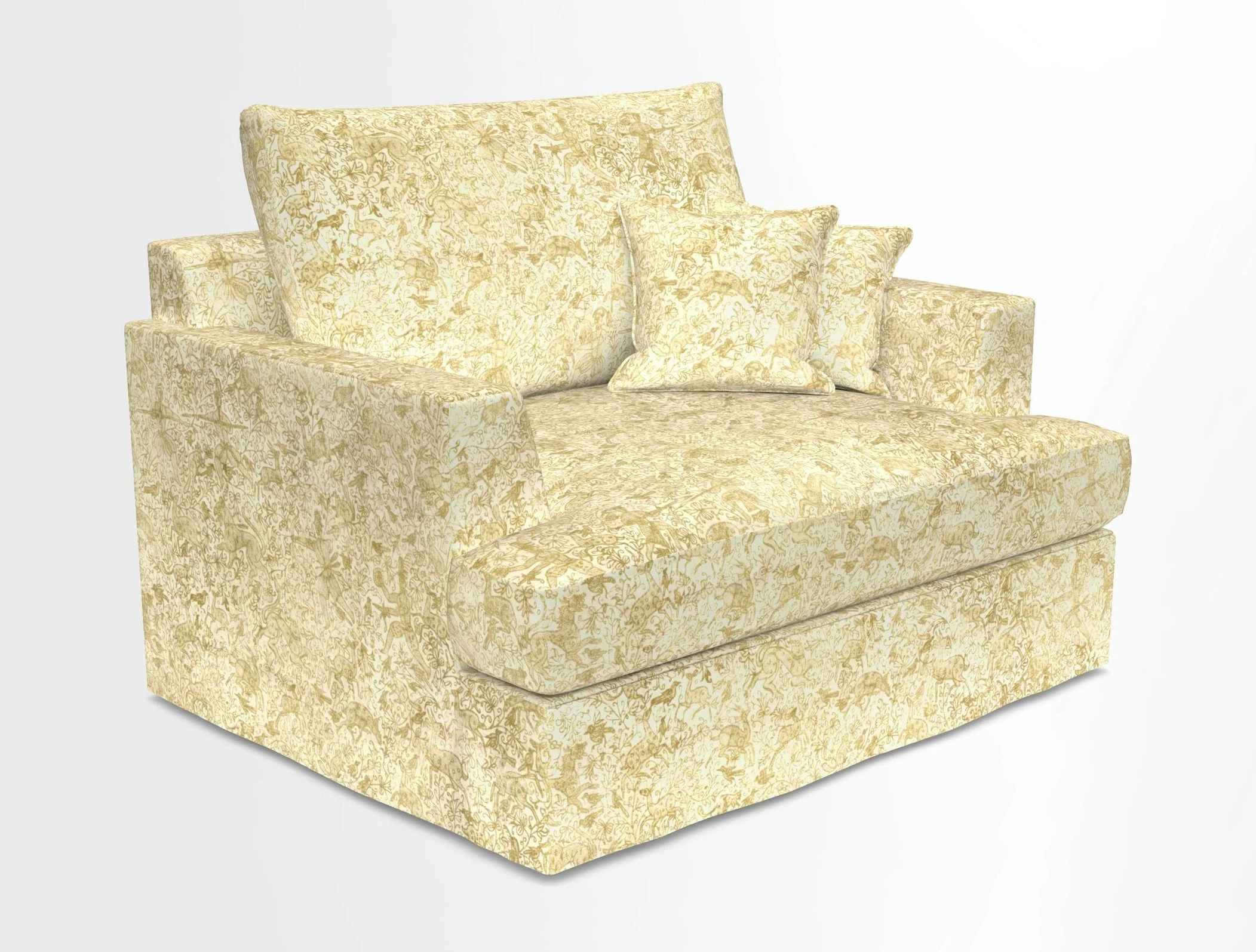 Slingsby Snuggler Fitted Cover Sofa in Two Tone Plain Biscuit.  Loose cover version available