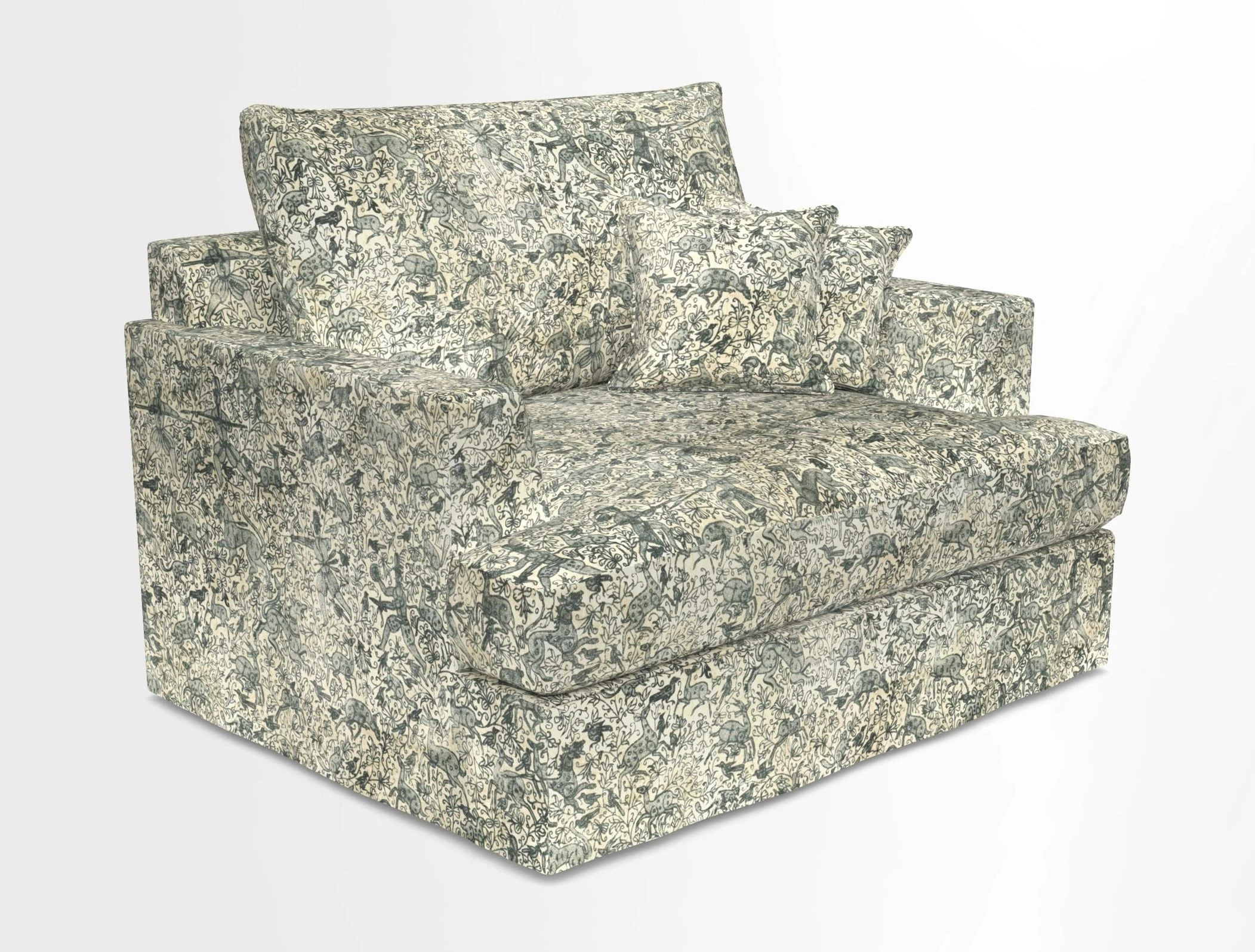 Slingsby Snuggler Fitted Cover Sofa in Two Tone Plain Biscuit.  Loose cover version available