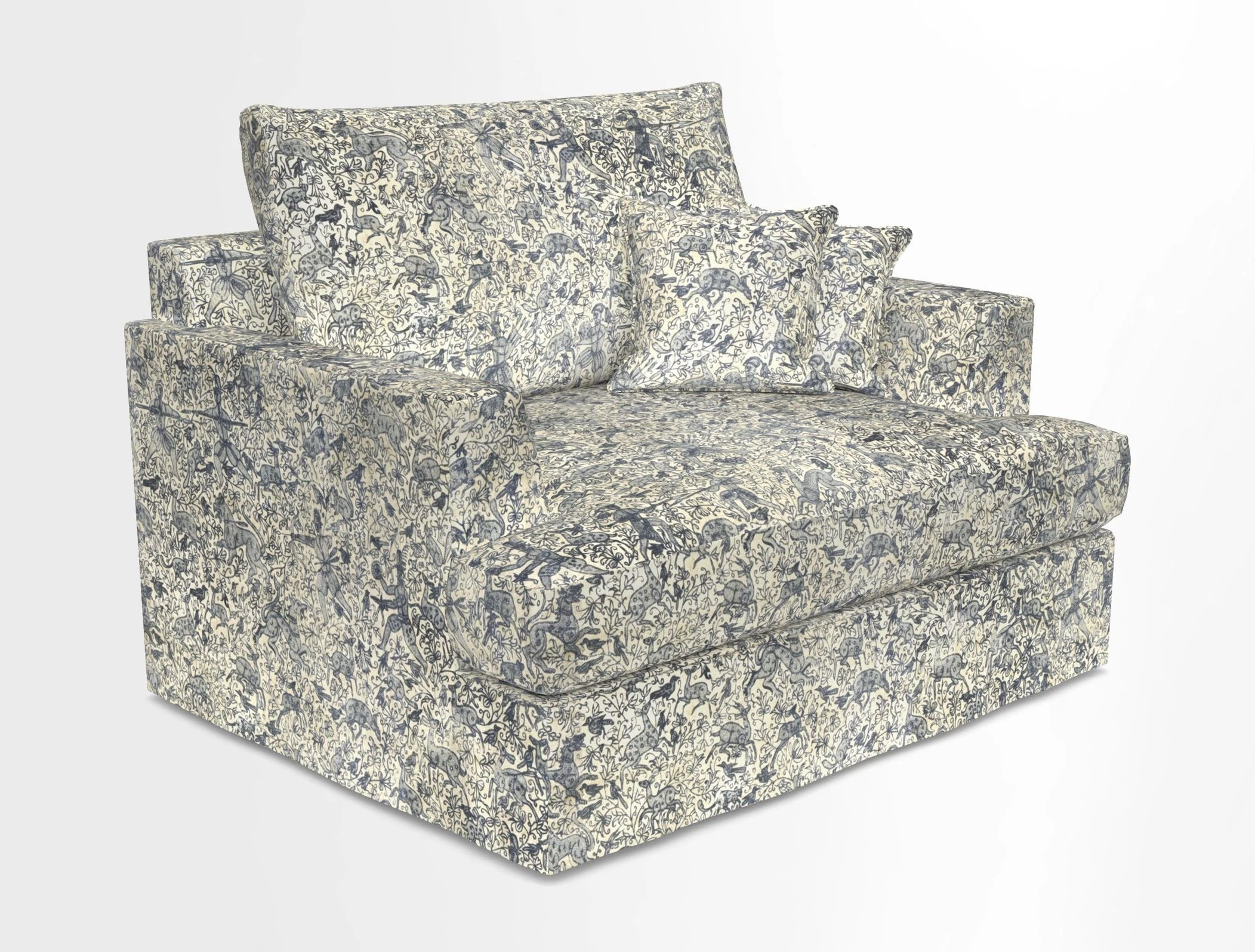 Slingsby Snuggler Fitted Cover Sofa in Two Tone Plain Biscuit.  Loose cover version available