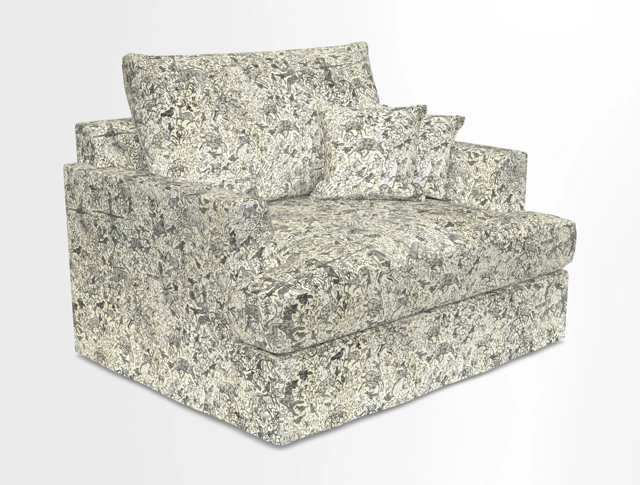 Slingsby Snuggler Fitted Cover Sofa in Two Tone Plain Biscuit.  Loose cover version available