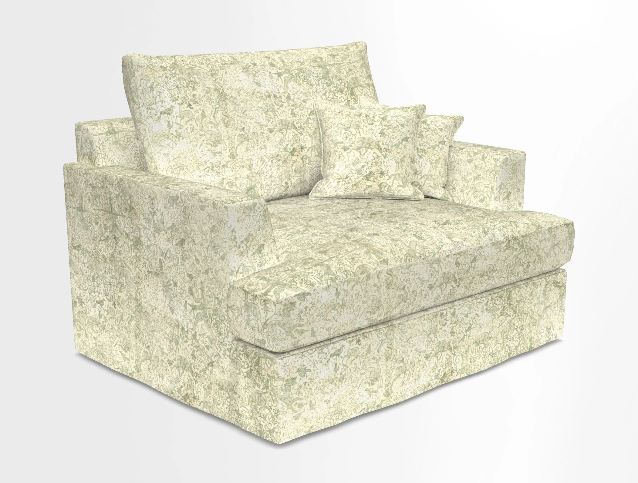 Slingsby Snuggler Fitted Cover Sofa in Two Tone Plain Biscuit.  Loose cover version available
