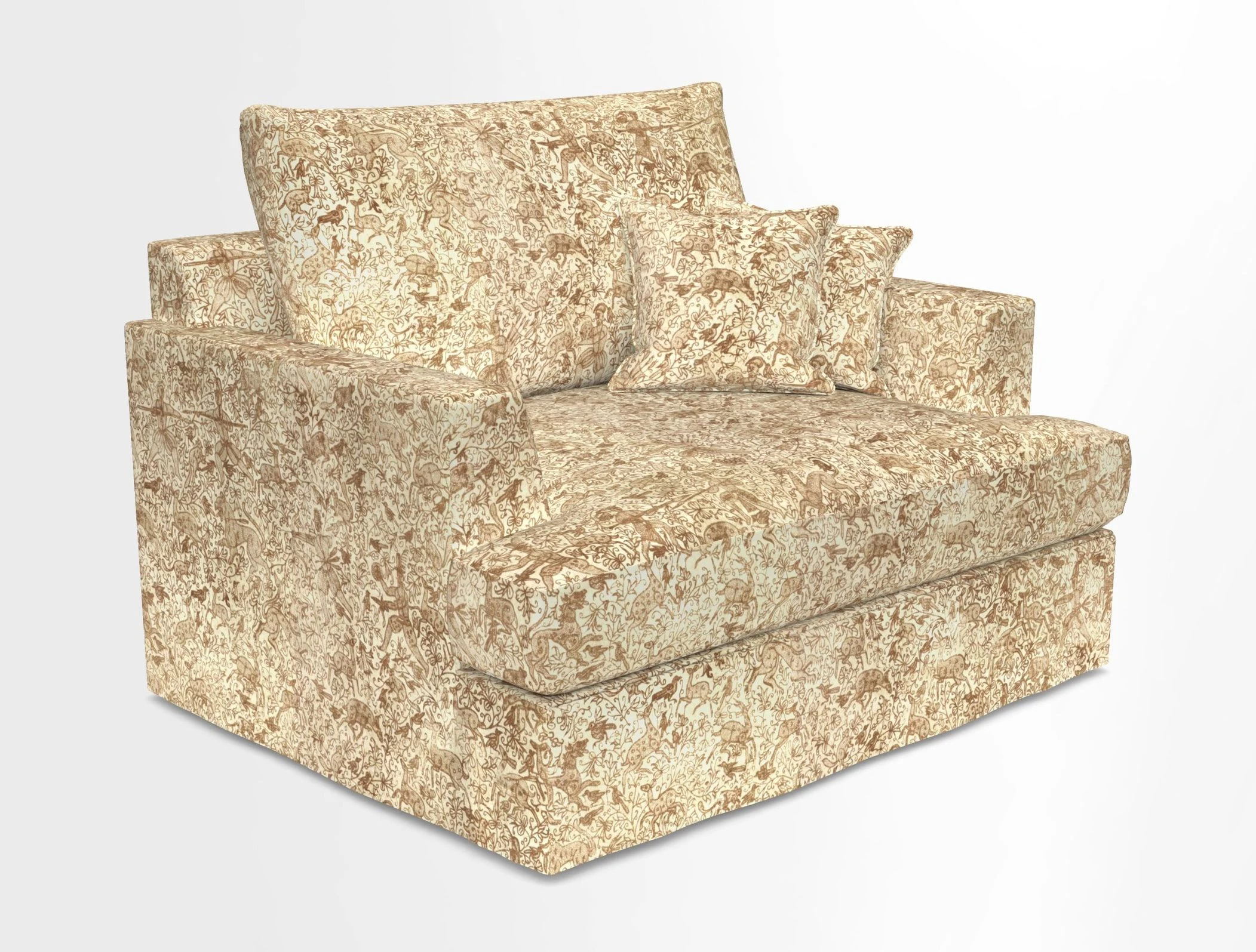 Slingsby Snuggler Fitted Cover Sofa in Two Tone Plain Biscuit.  Loose cover version available
