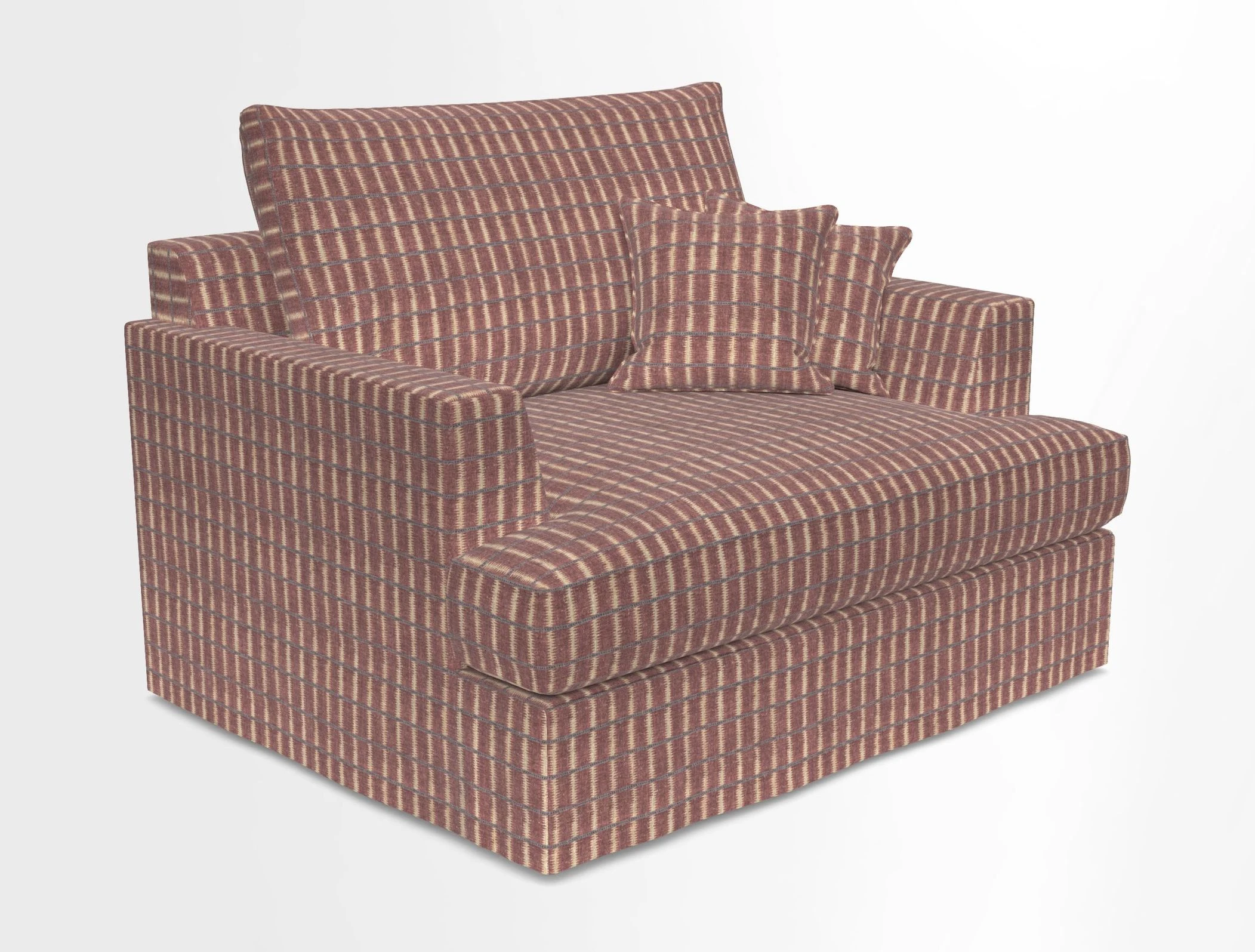 Slingsby Snuggler Fitted Cover Sofa in Two Tone Plain Biscuit.  Loose cover version available