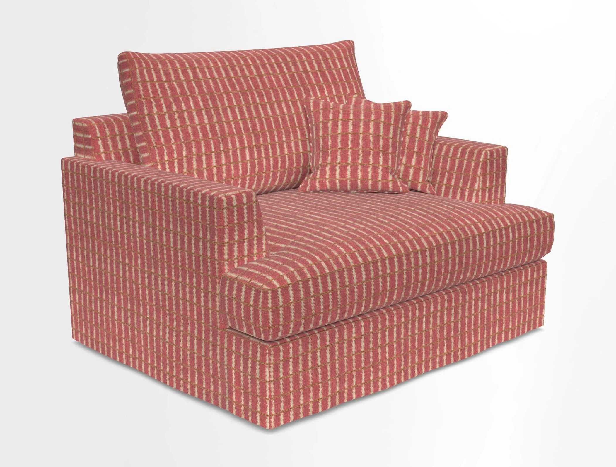 Slingsby Snuggler Fitted Cover Sofa in Two Tone Plain Biscuit.  Loose cover version available
