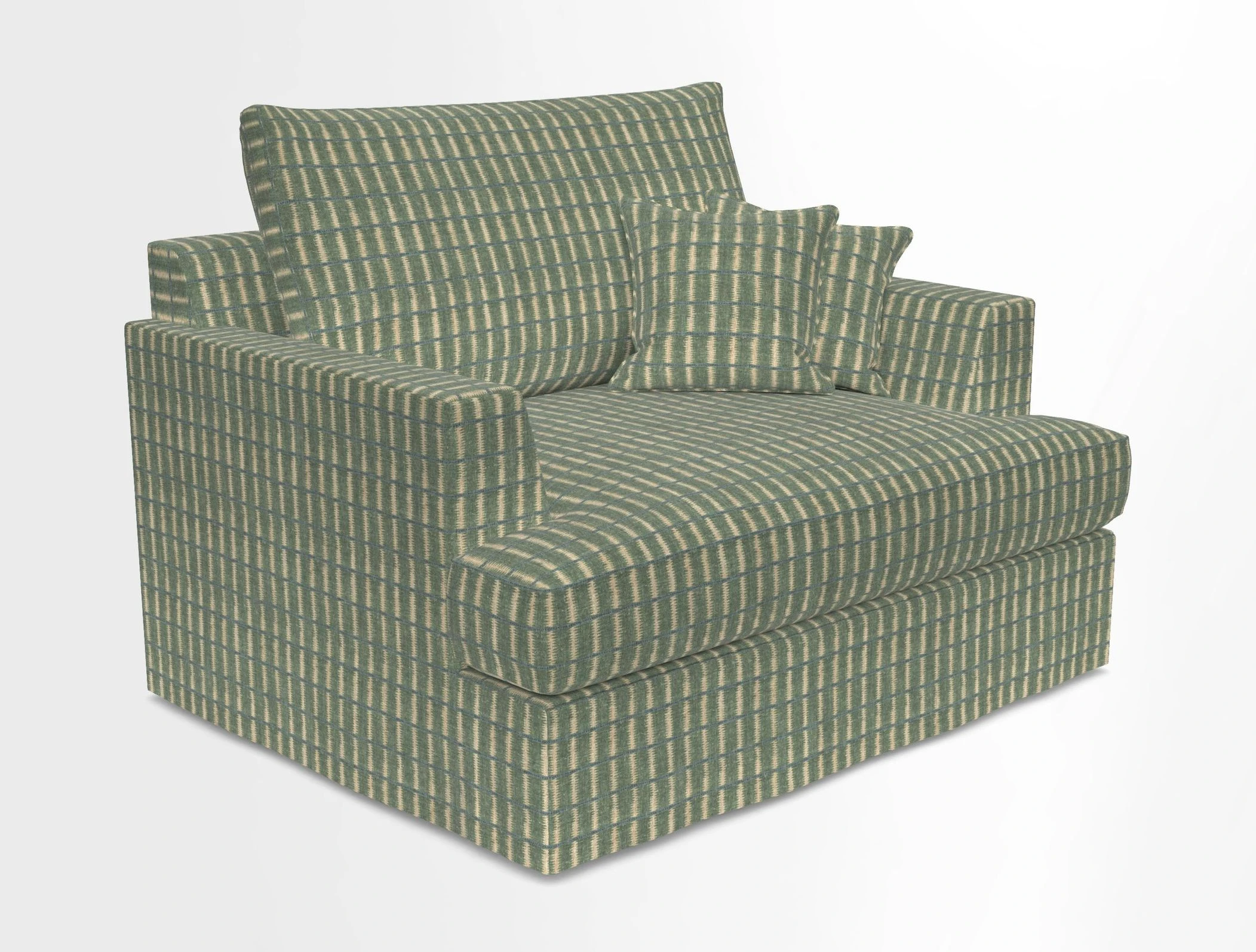 Slingsby Snuggler Fitted Cover Sofa in Two Tone Plain Biscuit.  Loose cover version available