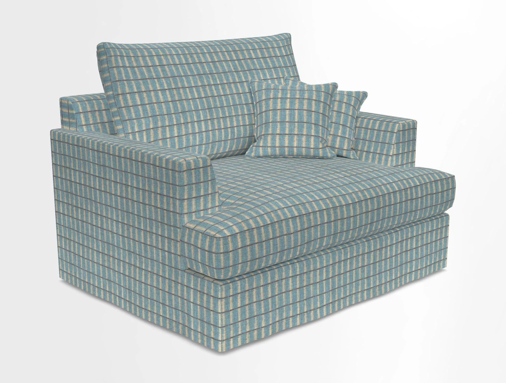 Slingsby Snuggler Fitted Cover Sofa in Two Tone Plain Biscuit.  Loose cover version available